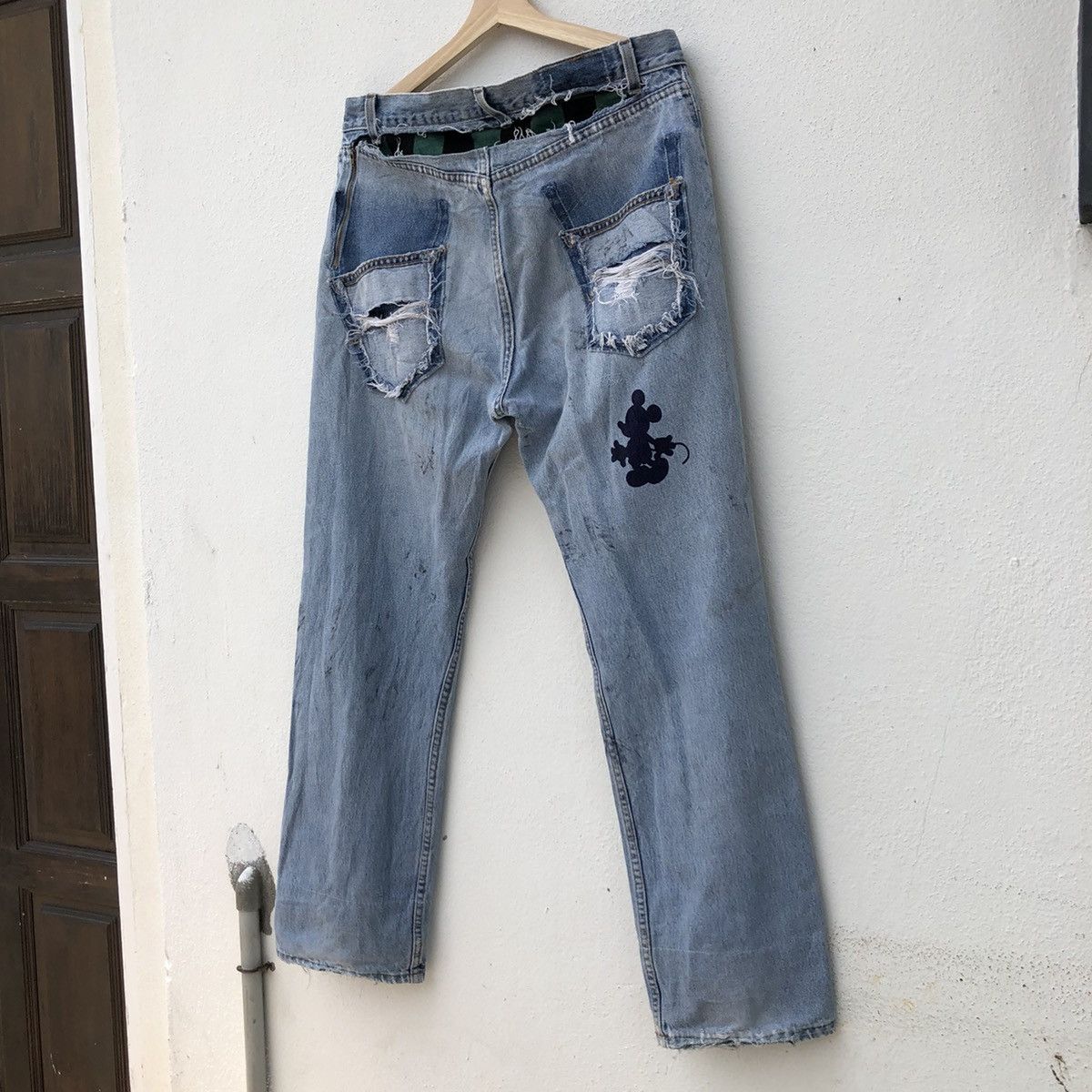 Japanese Brand DISTRESSED DENIM PUNK DESIGN Size US 34 / EU 50 - 9 Thumbnail