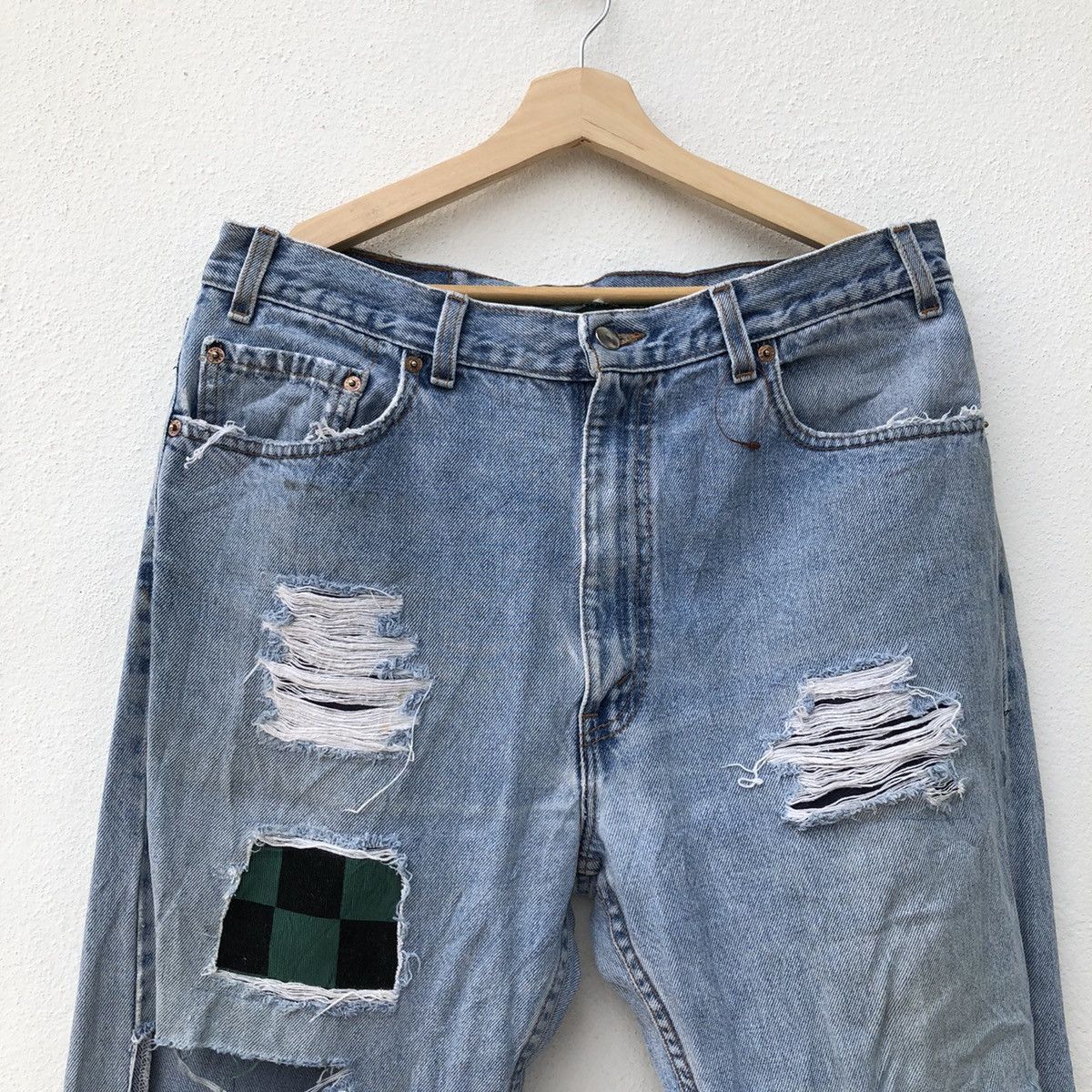 Japanese Brand DISTRESSED DENIM PUNK DESIGN Size US 34 / EU 50 - 5 Thumbnail