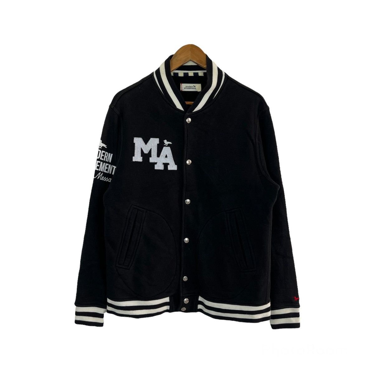 Japanese Brand VINTAGE VARSITY JACKET MODERN AMUSEMENT BIG LOGO Size US L / EU 52-54 / 3 - 1 Thumbnail