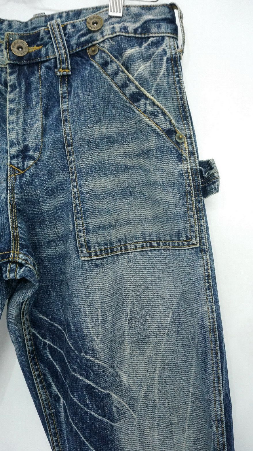 Japanese Brand BACK VINTAGE Distressed Straight Clawmark Carpenter Jeans Size US 32 / EU 48 - 4 Thumbnail