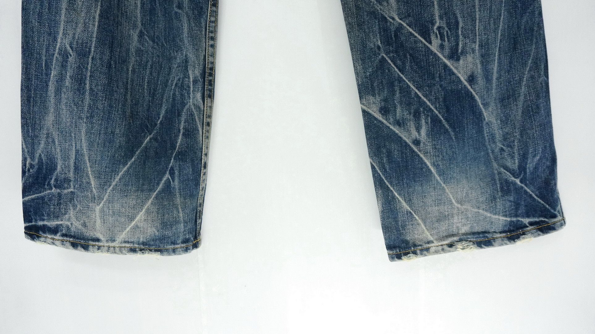 Japanese Brand BACK VINTAGE Distressed Straight Clawmark Carpenter Jeans Size US 32 / EU 48 - 11 Thumbnail