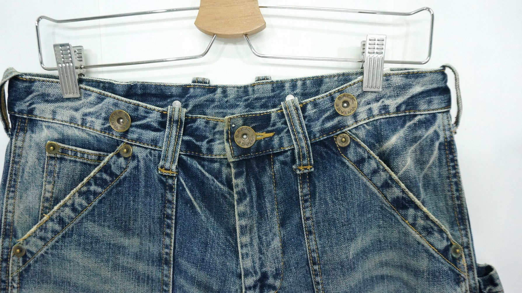 Japanese Brand BACK VINTAGE Distressed Straight Clawmark Carpenter Jeans Size US 32 / EU 48 - 5 Thumbnail