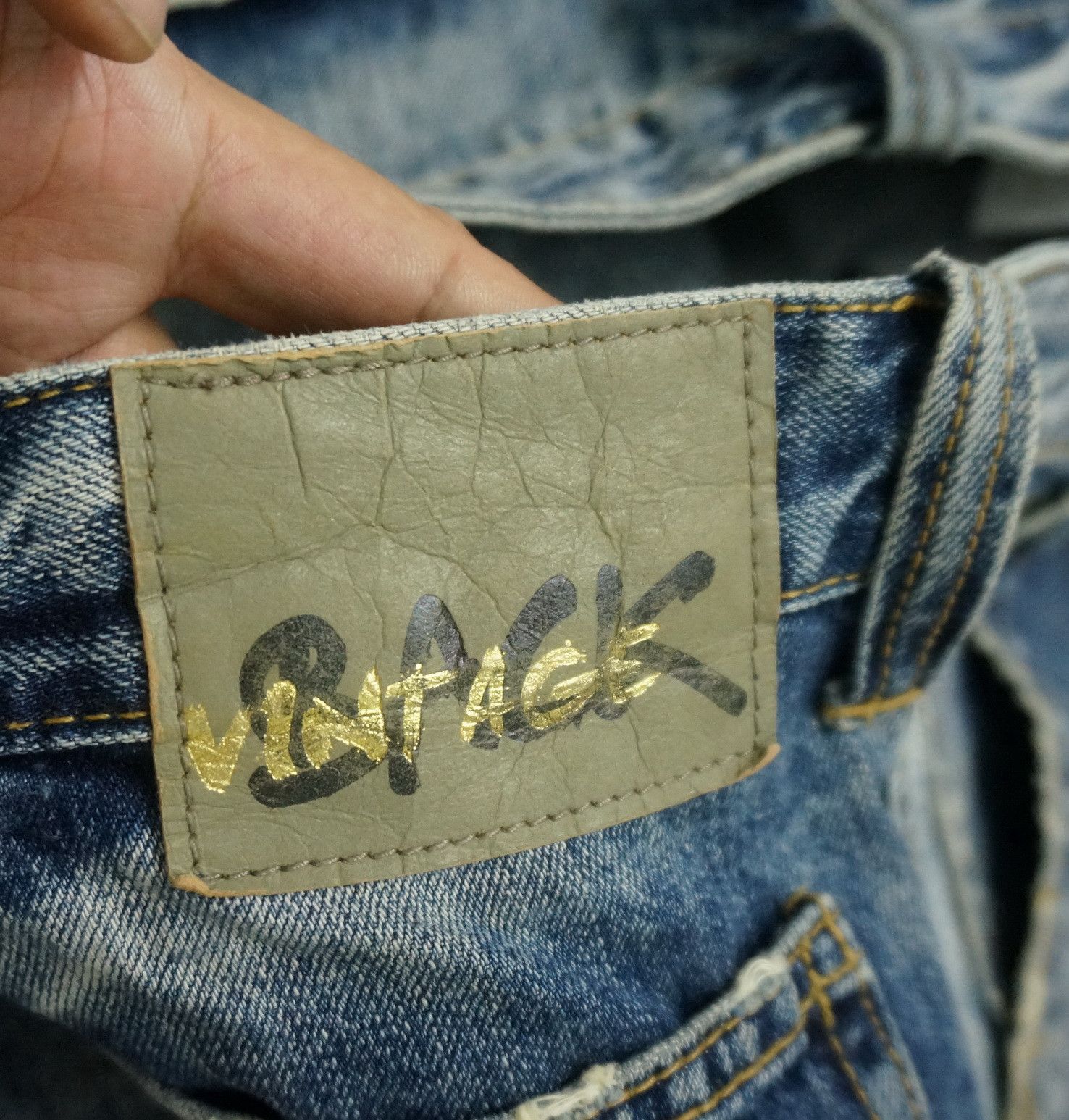 Japanese Brand BACK VINTAGE Distressed Straight Clawmark Carpenter Jeans Size US 32 / EU 48 - 6 Thumbnail