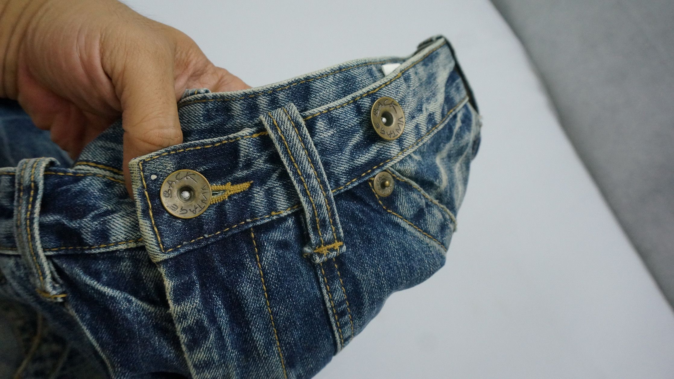 Japanese Brand BACK VINTAGE Distressed Straight Clawmark Carpenter Jeans Size US 32 / EU 48 - 22 Thumbnail