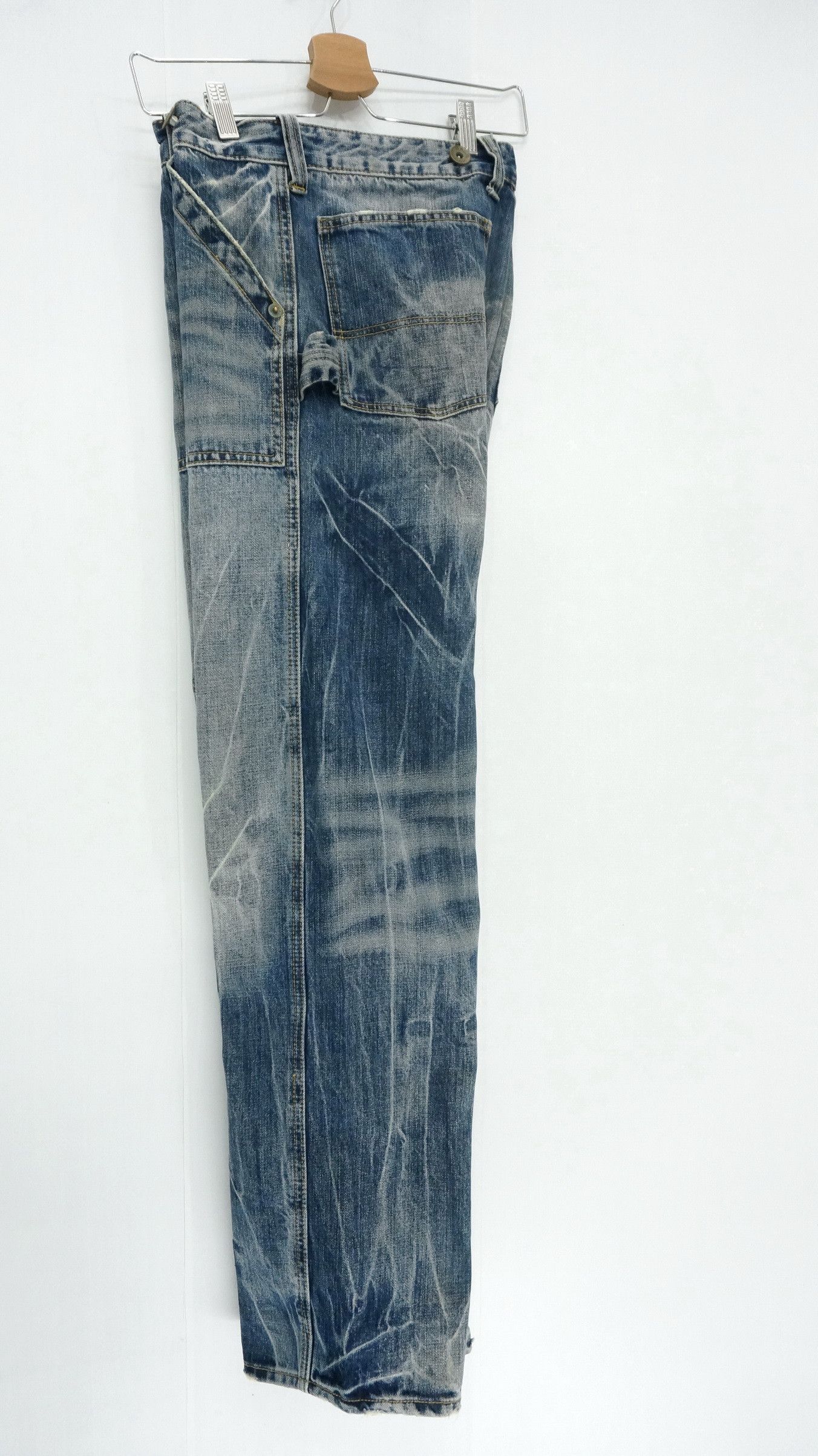 Japanese Brand BACK VINTAGE Distressed Straight Clawmark Carpenter Jeans Size US 32 / EU 48 - 12 Thumbnail