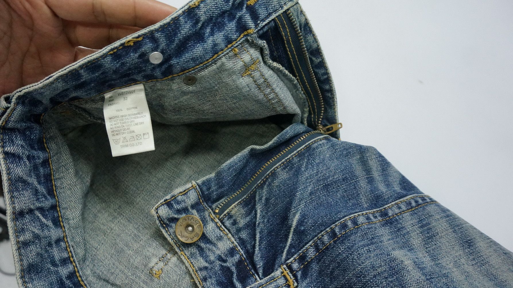 Japanese Brand BACK VINTAGE Distressed Straight Clawmark Carpenter Jeans Size US 32 / EU 48 - 19 Thumbnail