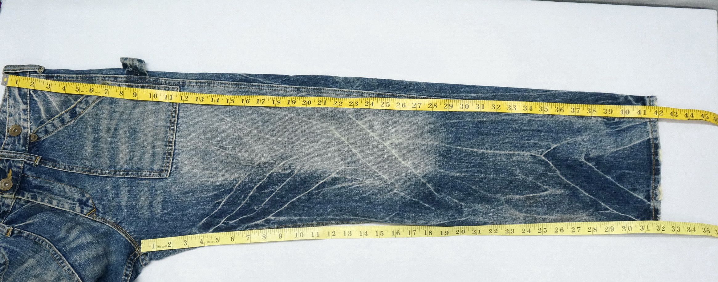 Japanese Brand BACK VINTAGE Distressed Straight Clawmark Carpenter Jeans Size US 32 / EU 48 - 16 Thumbnail