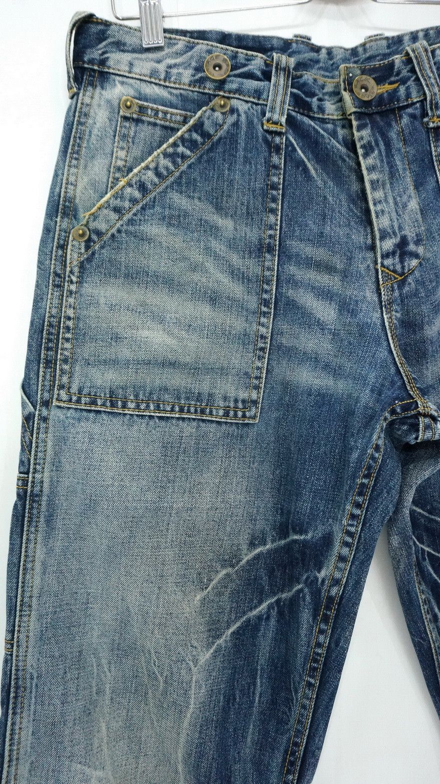 Japanese Brand BACK VINTAGE Distressed Straight Clawmark Carpenter Jeans Size US 32 / EU 48 - 3 Thumbnail