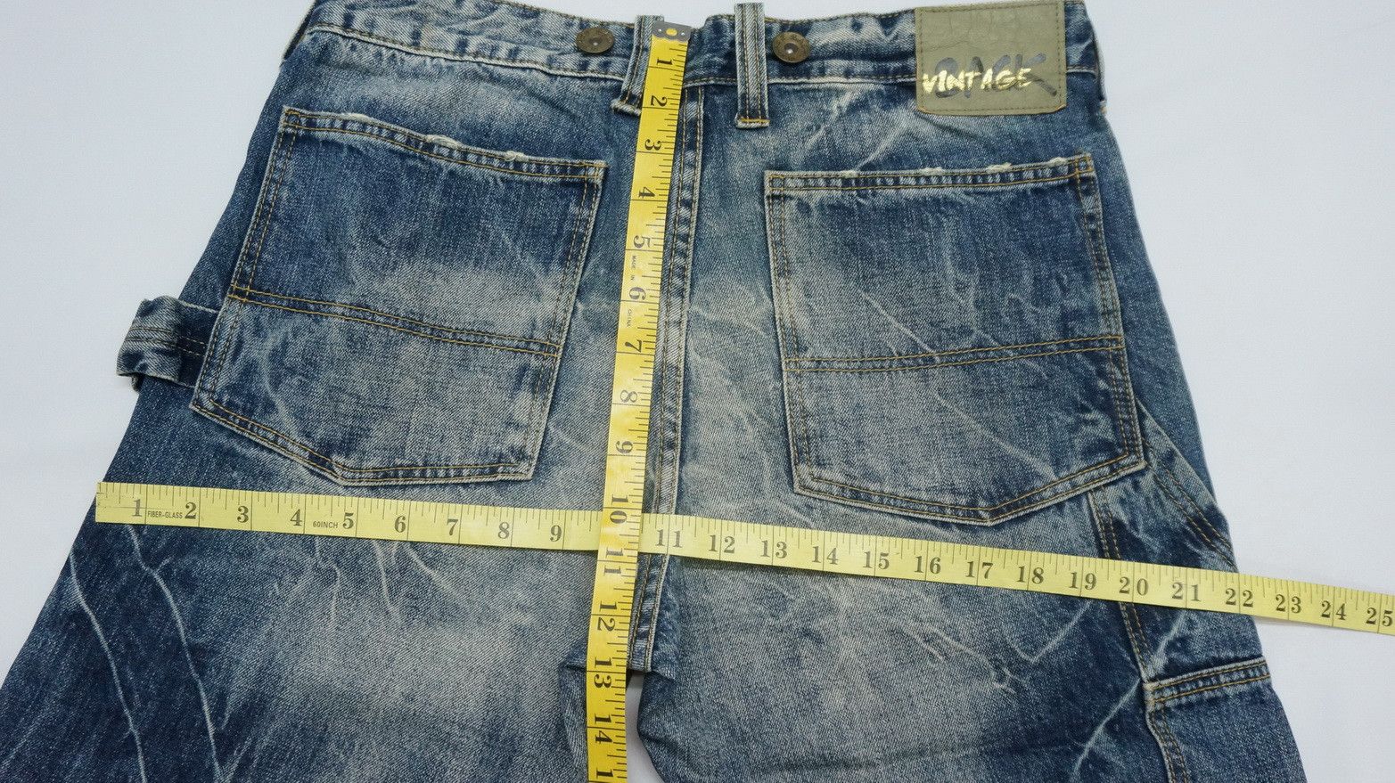Japanese Brand BACK VINTAGE Distressed Straight Clawmark Carpenter Jeans Size US 32 / EU 48 - 18 Thumbnail