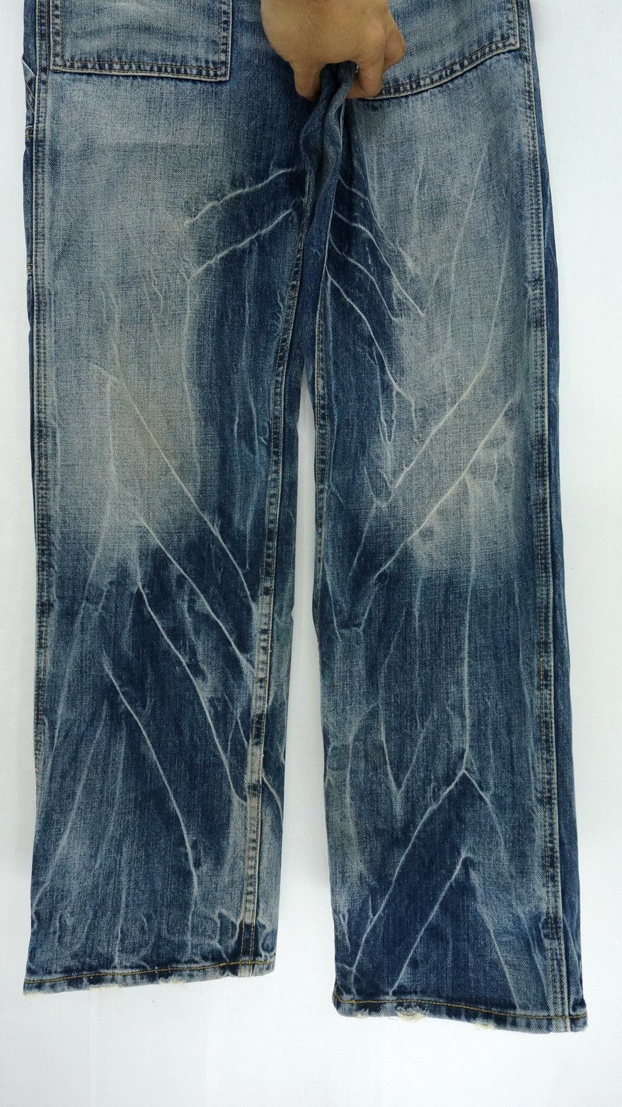 Japanese Brand BACK VINTAGE Distressed Straight Clawmark Carpenter Jeans Size US 32 / EU 48 - 7 Thumbnail