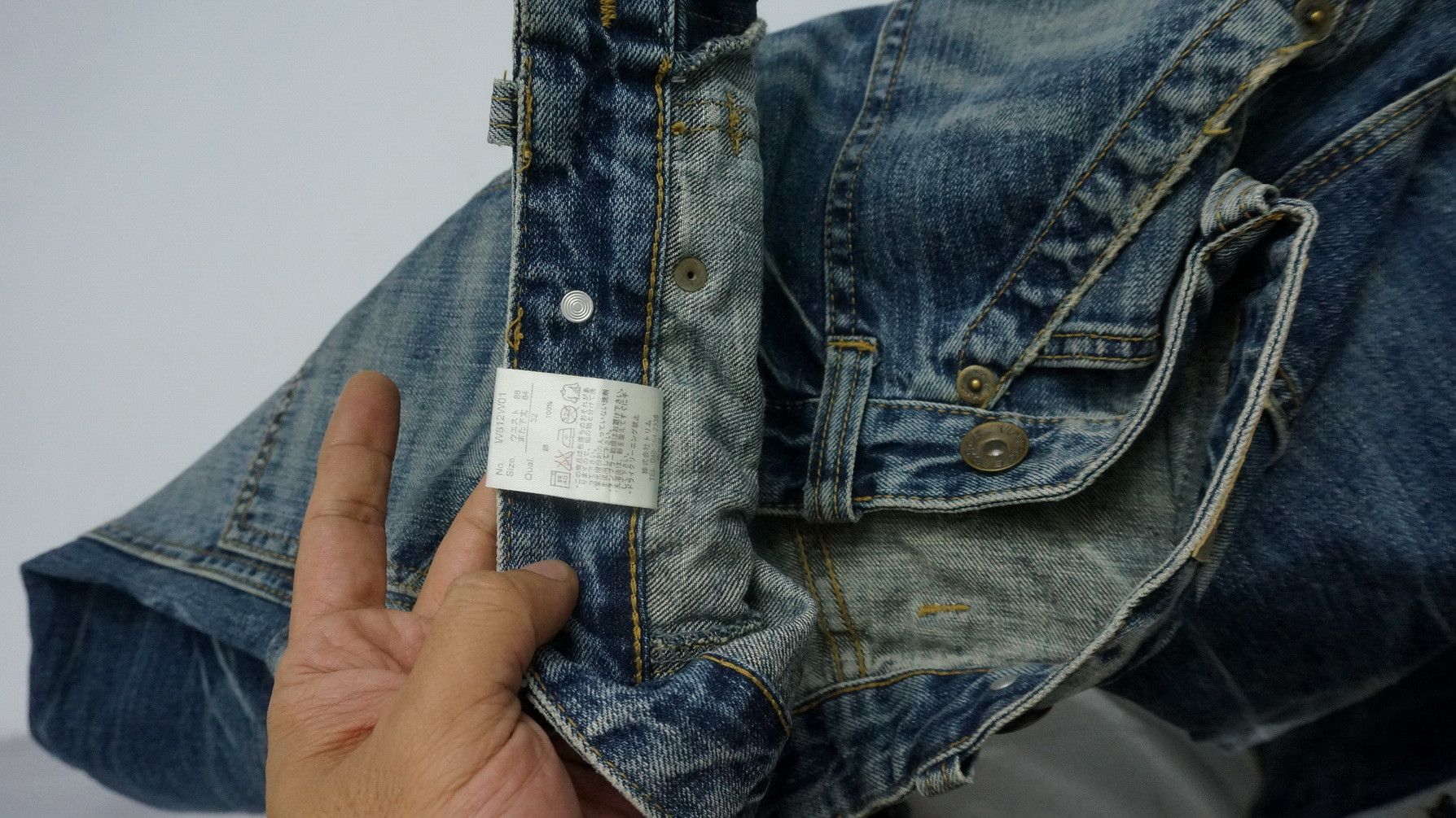 Japanese Brand BACK VINTAGE Distressed Straight Clawmark Carpenter Jeans Size US 32 / EU 48 - 20 Thumbnail