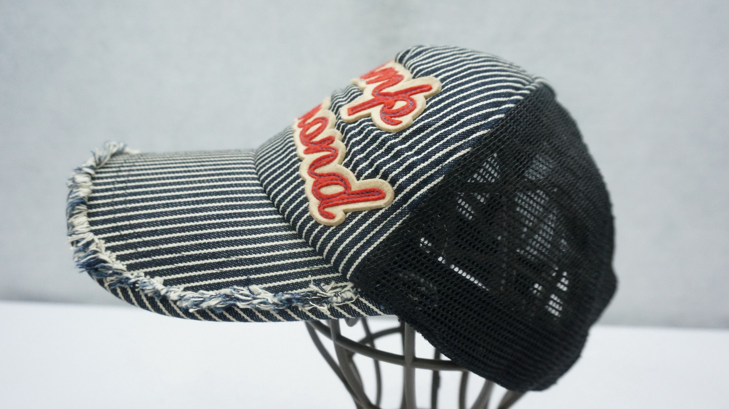 Japanese Brand 🔥Japan Vintage PLUMP DIAMOND Distressed Hickory Denim Cap Size ONE SIZE - 4 Thumbnail