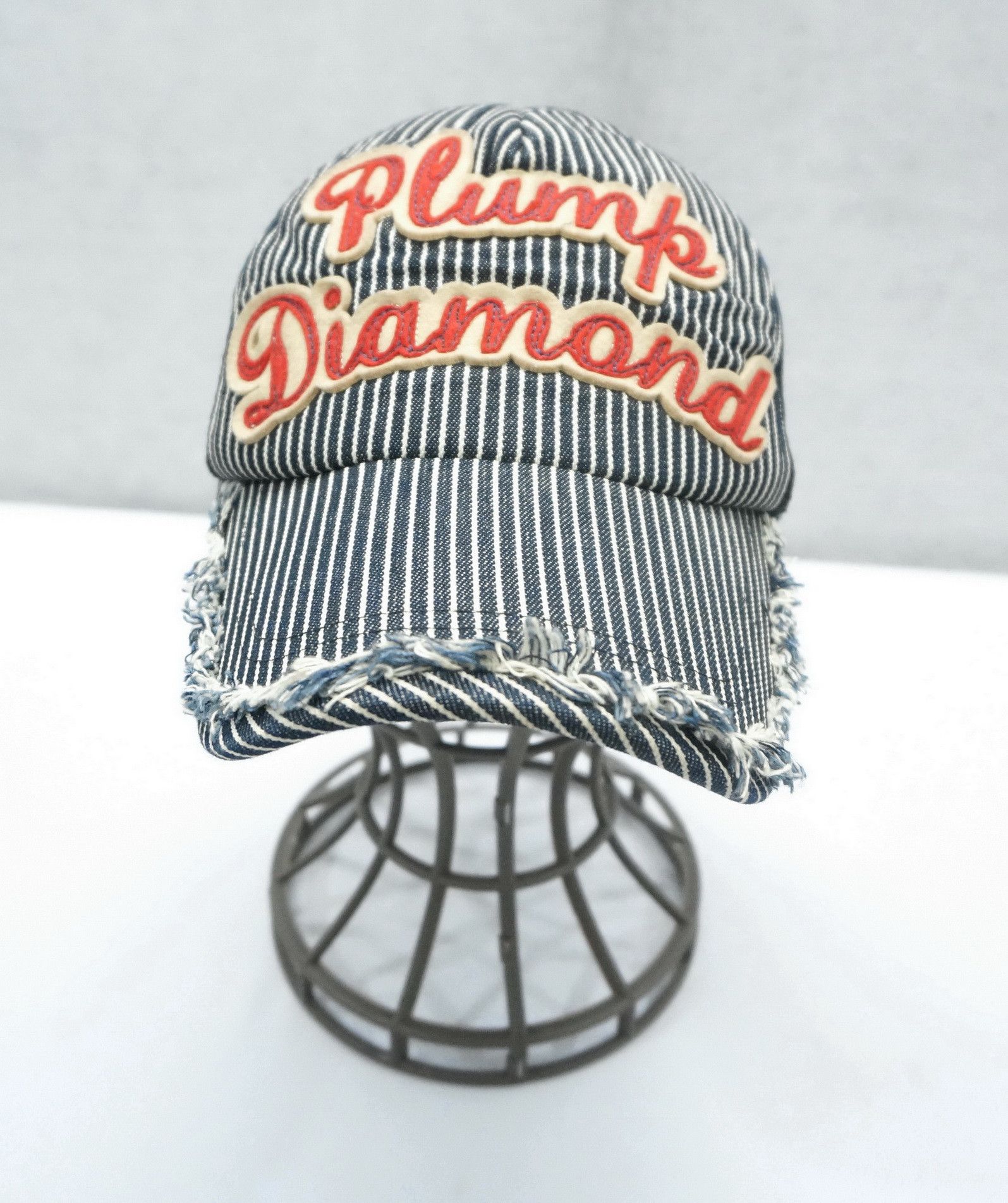 Japanese Brand 🔥Japan Vintage PLUMP DIAMOND Distressed Hickory Denim Cap Size ONE SIZE - 1 Thumbnail