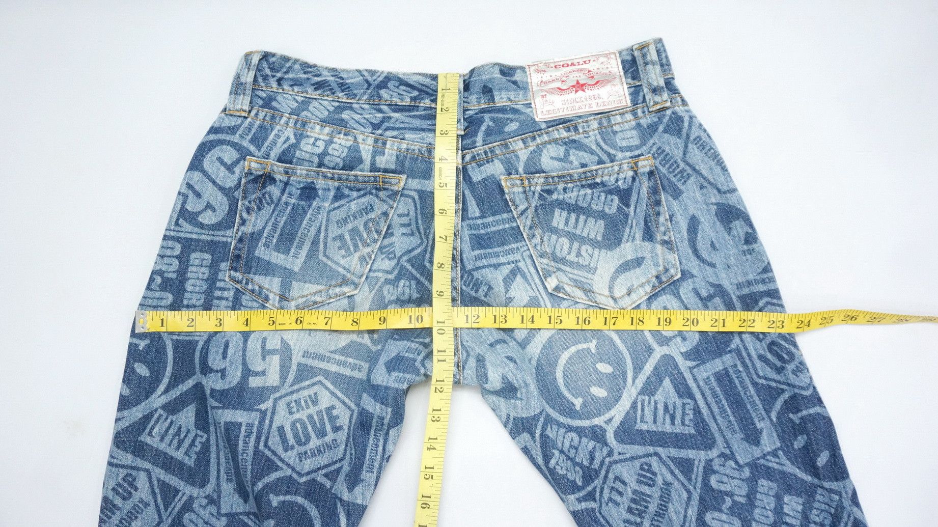 Japanese Brand CO & LU Japan All OverPrint Smiley Denim Japan Pop Art DHL Size US 33 - 13 Thumbnail