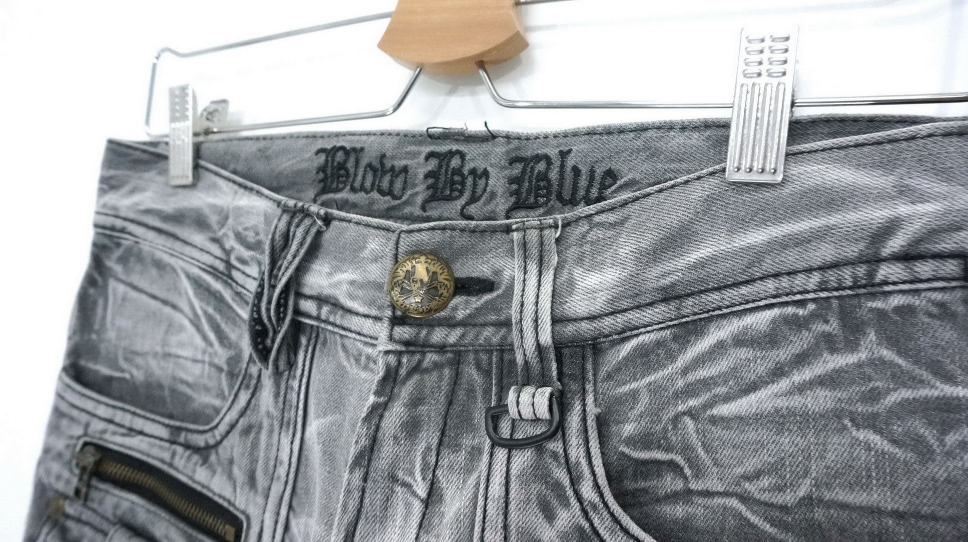 Japanese Brand Flare Vtg BLOW BY BLUE Bush Multipocket Distressed Jeans Size US 29 - 9 Thumbnail