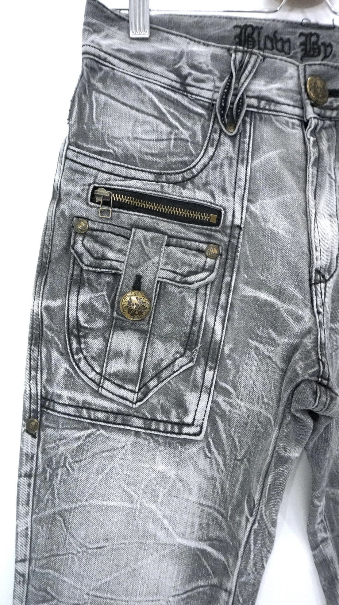 Japanese Brand Flare Vtg BLOW BY BLUE Bush Multipocket Distressed Jeans Size US 29 - 5 Thumbnail