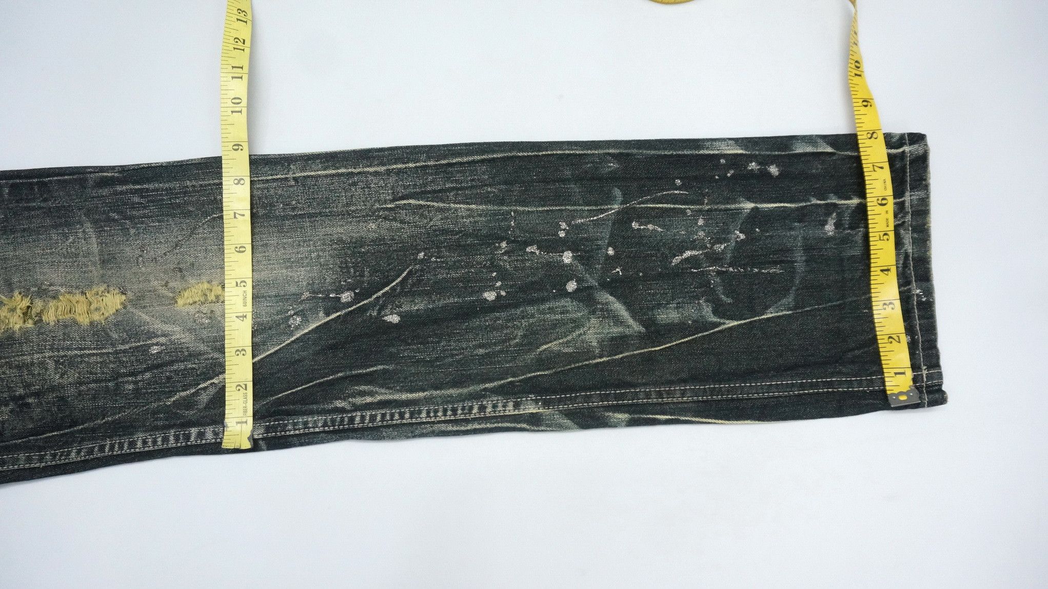 Japanese Brand NYLAUS Distressed Greenish Indigo Ripped Worn Out Jeans Size US 32 / EU 48 - 16 Thumbnail