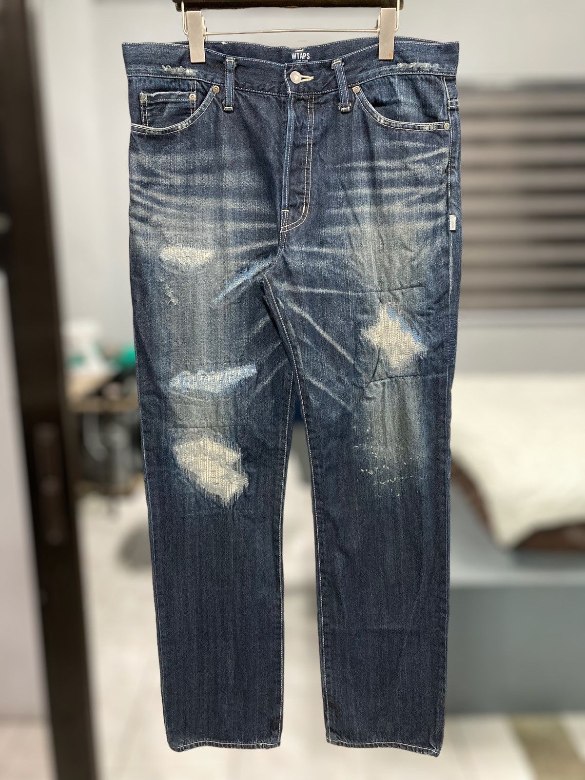 Wtaps “Who Dare Wins” SS2011 Damage Repair Processing Denim Size US 37 - 1 Thumbnail