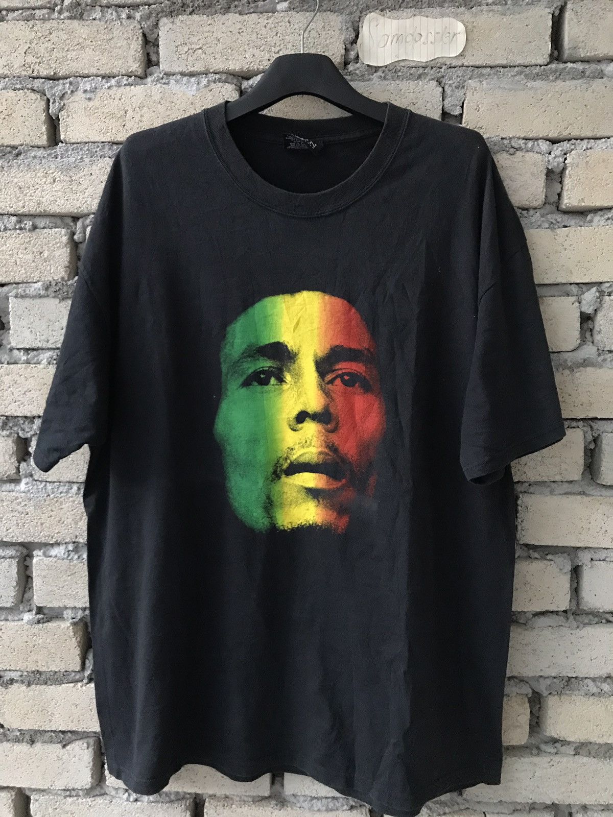 Band Tees × Bob Marley × Vintage Vintage 90s Bob Marley Rasta Reggae Big Face Size US XL / EU 56 / 4 - 1 Thumbnail
