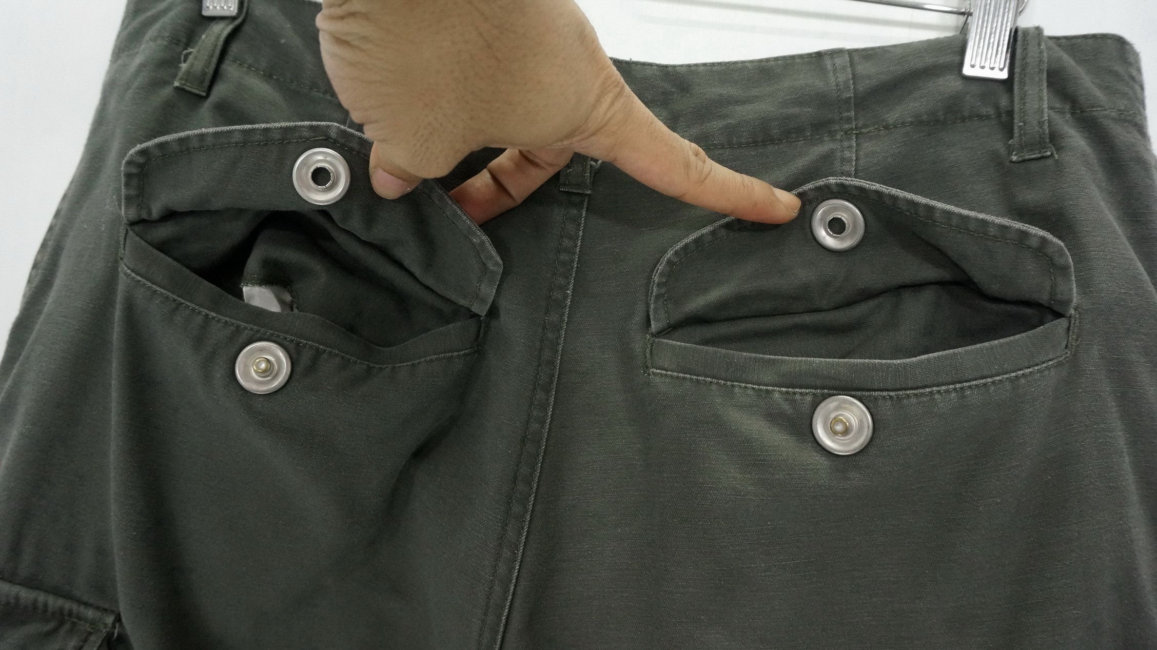 Japanese Brand Dope! JUNGLE STORM Faded Dark Green Tactical Cargo Pants Size US 33 - 10 Thumbnail