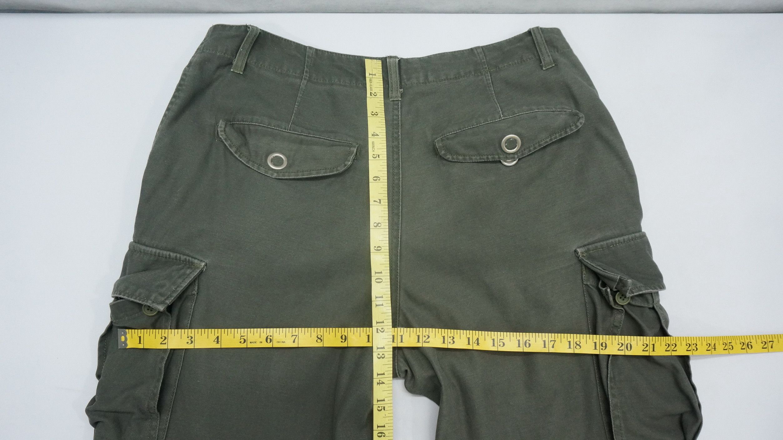Japanese Brand Dope! JUNGLE STORM Faded Dark Green Tactical Cargo Pants Size US 33 - 17 Thumbnail