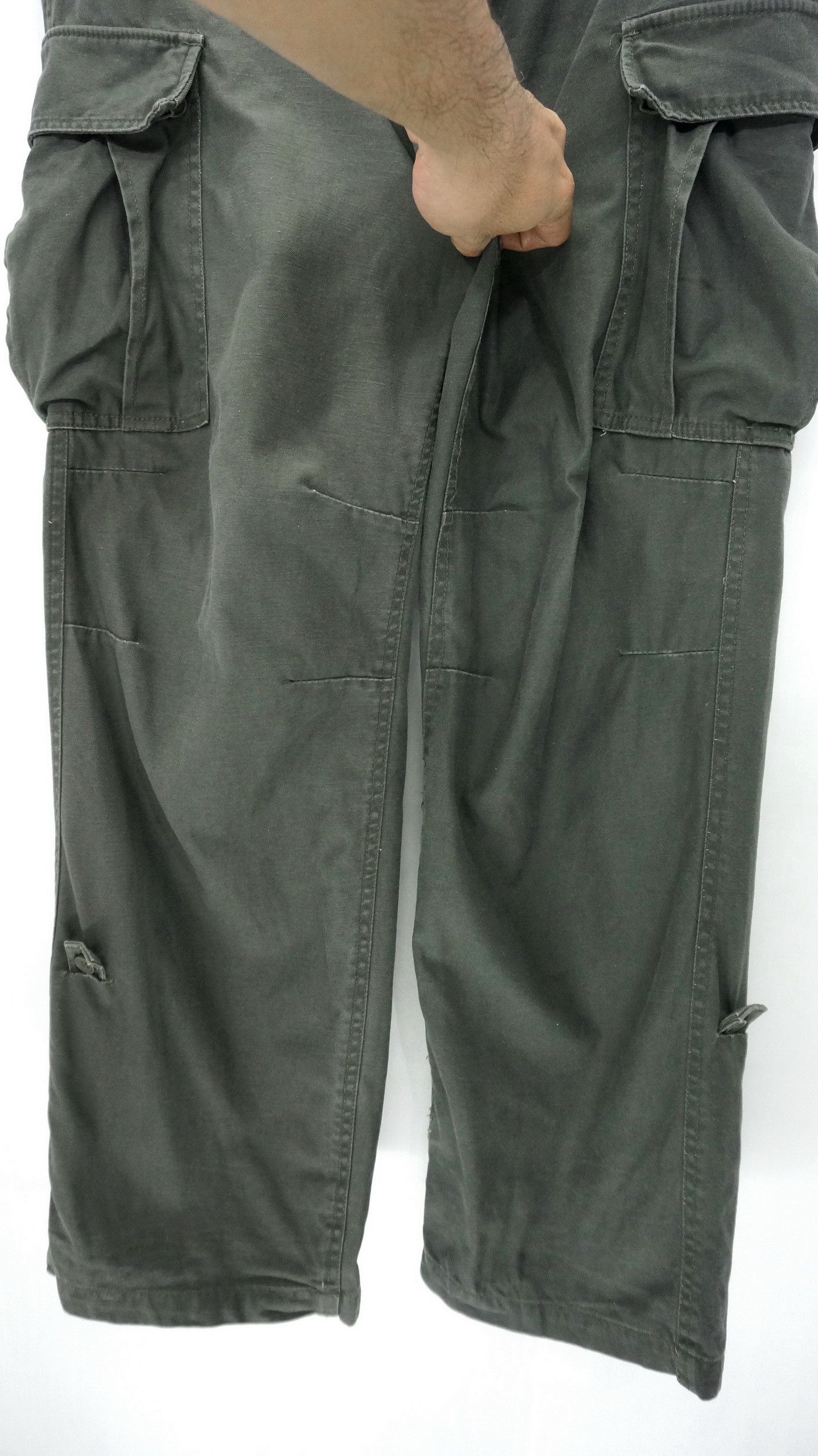 Japanese Brand Dope! JUNGLE STORM Faded Dark Green Tactical Cargo Pants Size US 33 - 8 Thumbnail