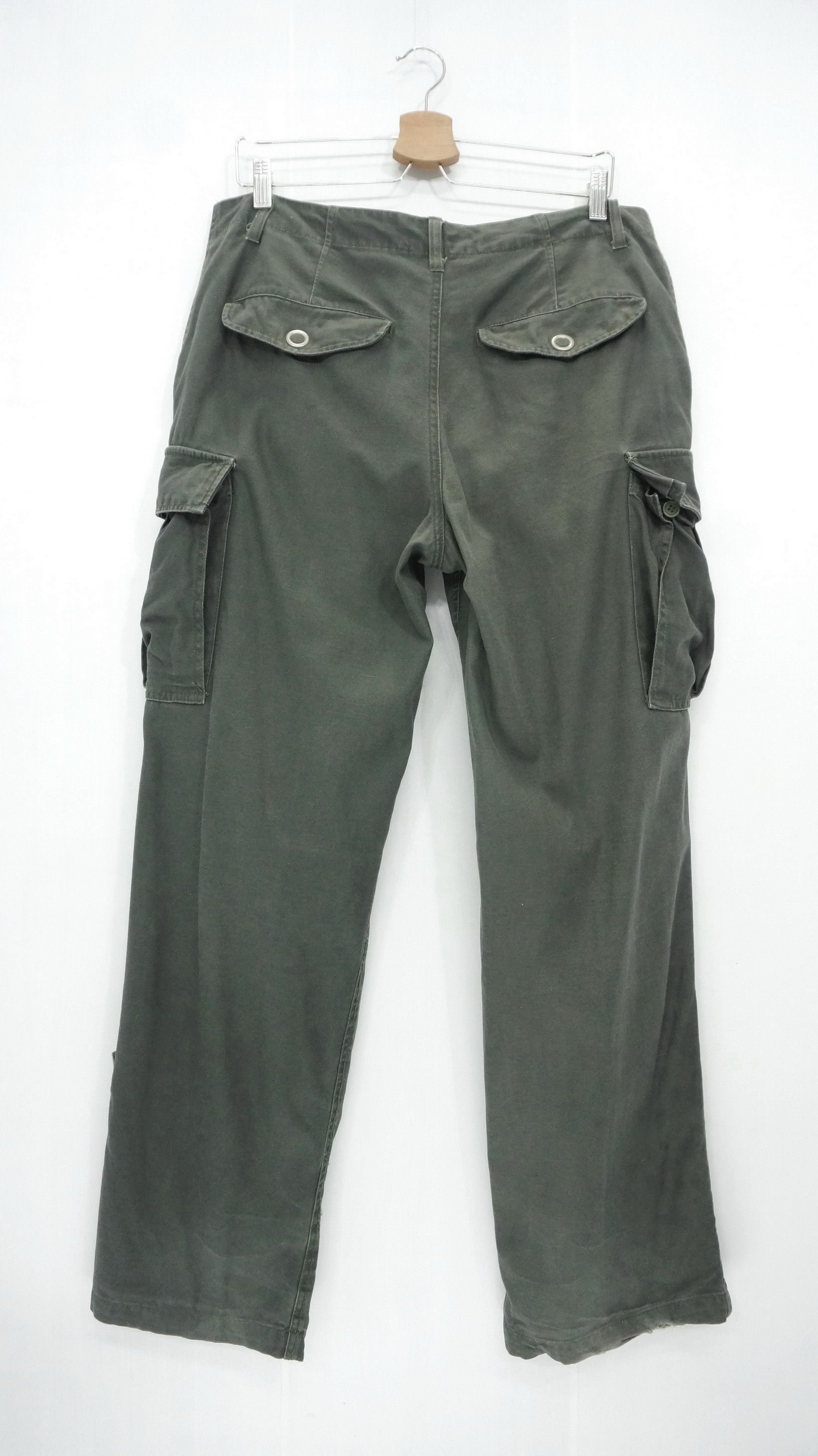 Japanese Brand Dope! JUNGLE STORM Faded Dark Green Tactical Cargo Pants Size US 33 - 2 Thumbnail