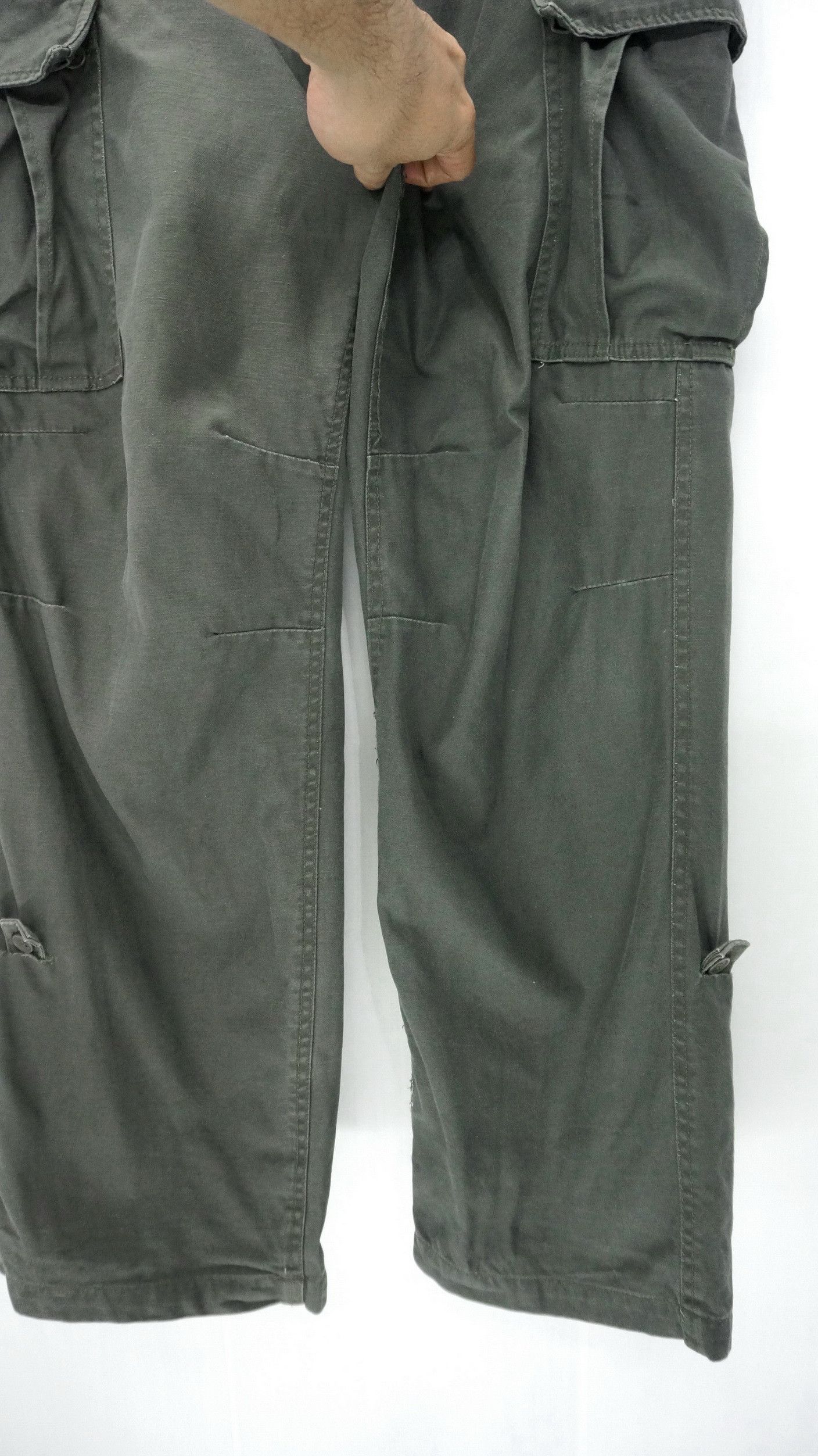 Japanese Brand Dope! JUNGLE STORM Faded Dark Green Tactical Cargo Pants Size US 33 - 7 Thumbnail