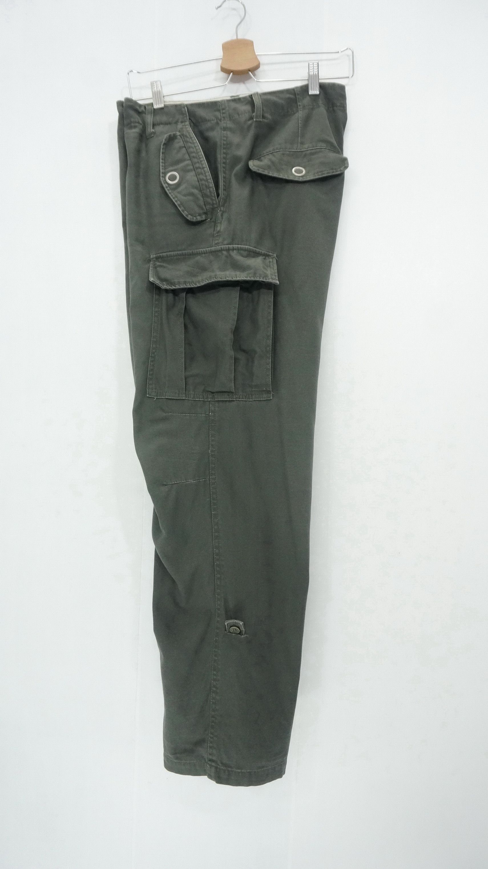Japanese Brand Dope! JUNGLE STORM Faded Dark Green Tactical Cargo Pants Size US 33 - 4 Thumbnail