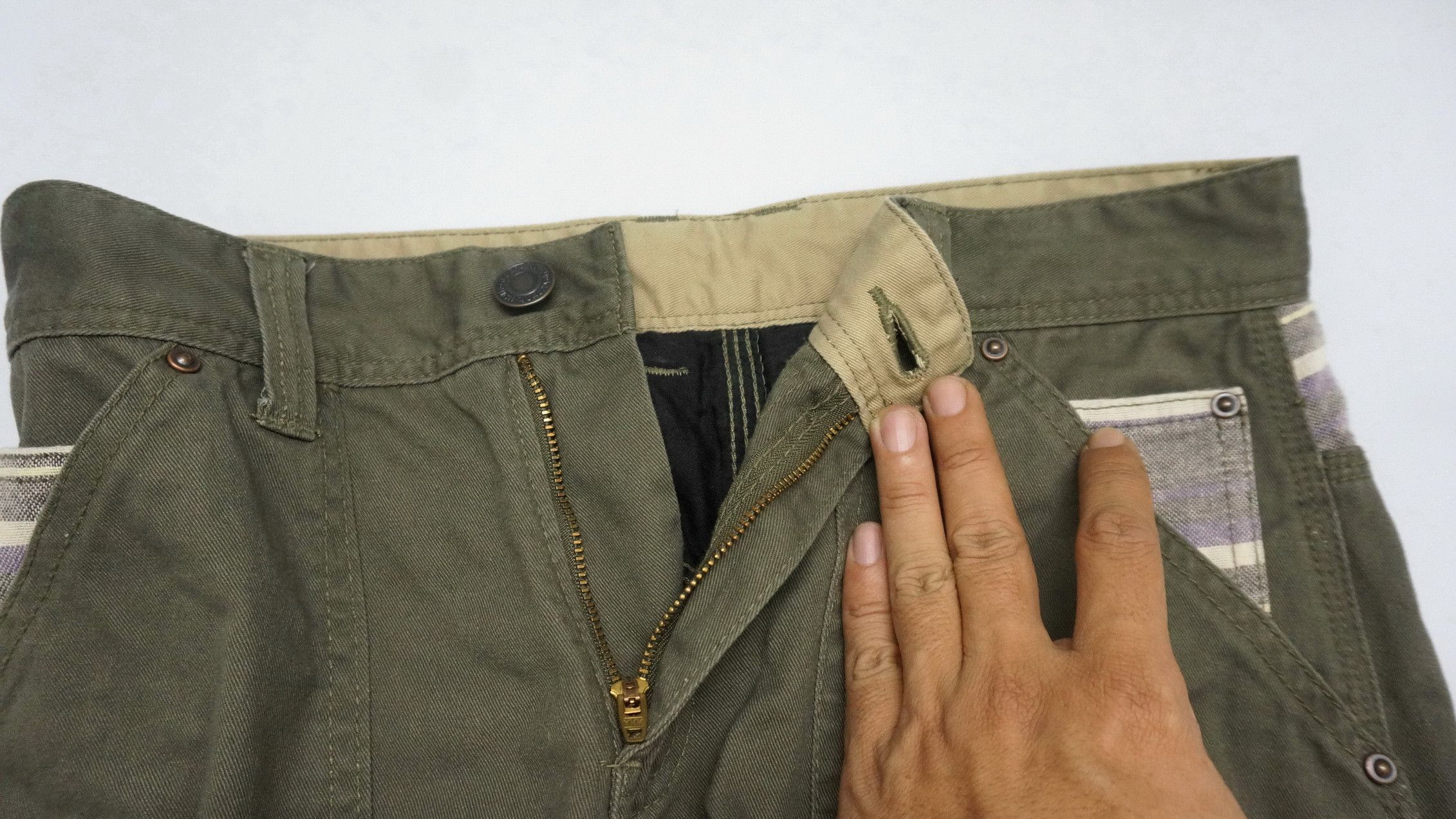 Japanese Brand 💥MADE IN HEAVEN🇯🇵Japan Fatigue Roll Up Pants Size US 29 - 19 Thumbnail