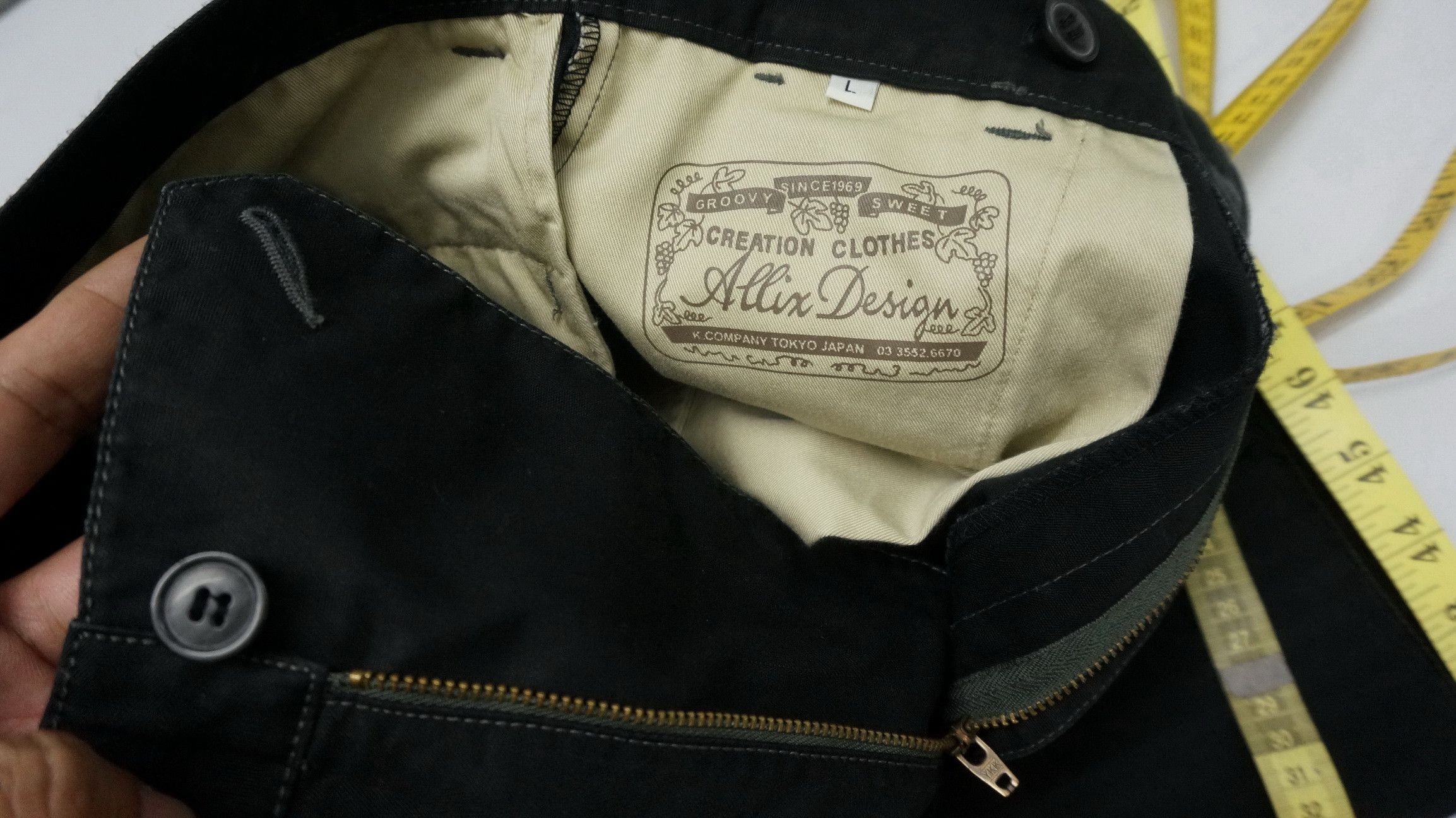 Japanese Brand Vintage! ALLIX DESIGN TOKYO Striped Flared Worn Cargo Pants Size US 29 - 17 Thumbnail