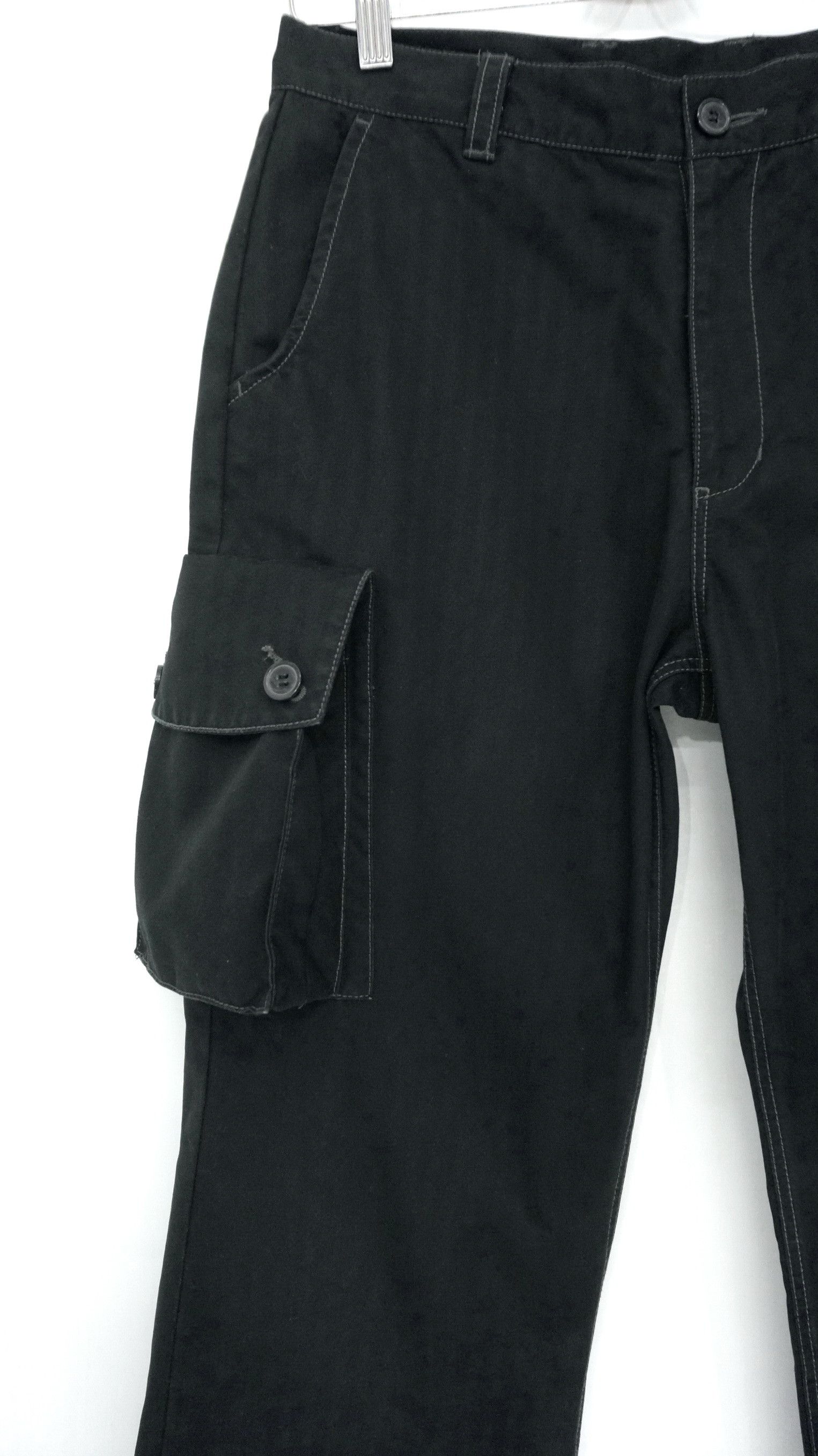Japanese Brand Vintage! ALLIX DESIGN TOKYO Striped Flared Worn Cargo Pants Size US 29 - 6 Thumbnail