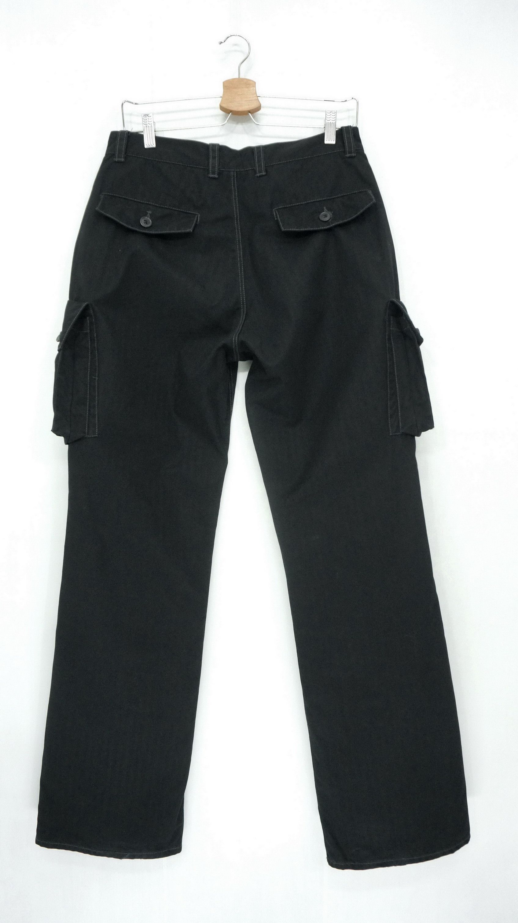 Japanese Brand Vintage! ALLIX DESIGN TOKYO Striped Flared Worn Cargo Pants Size US 29 - 3 Thumbnail