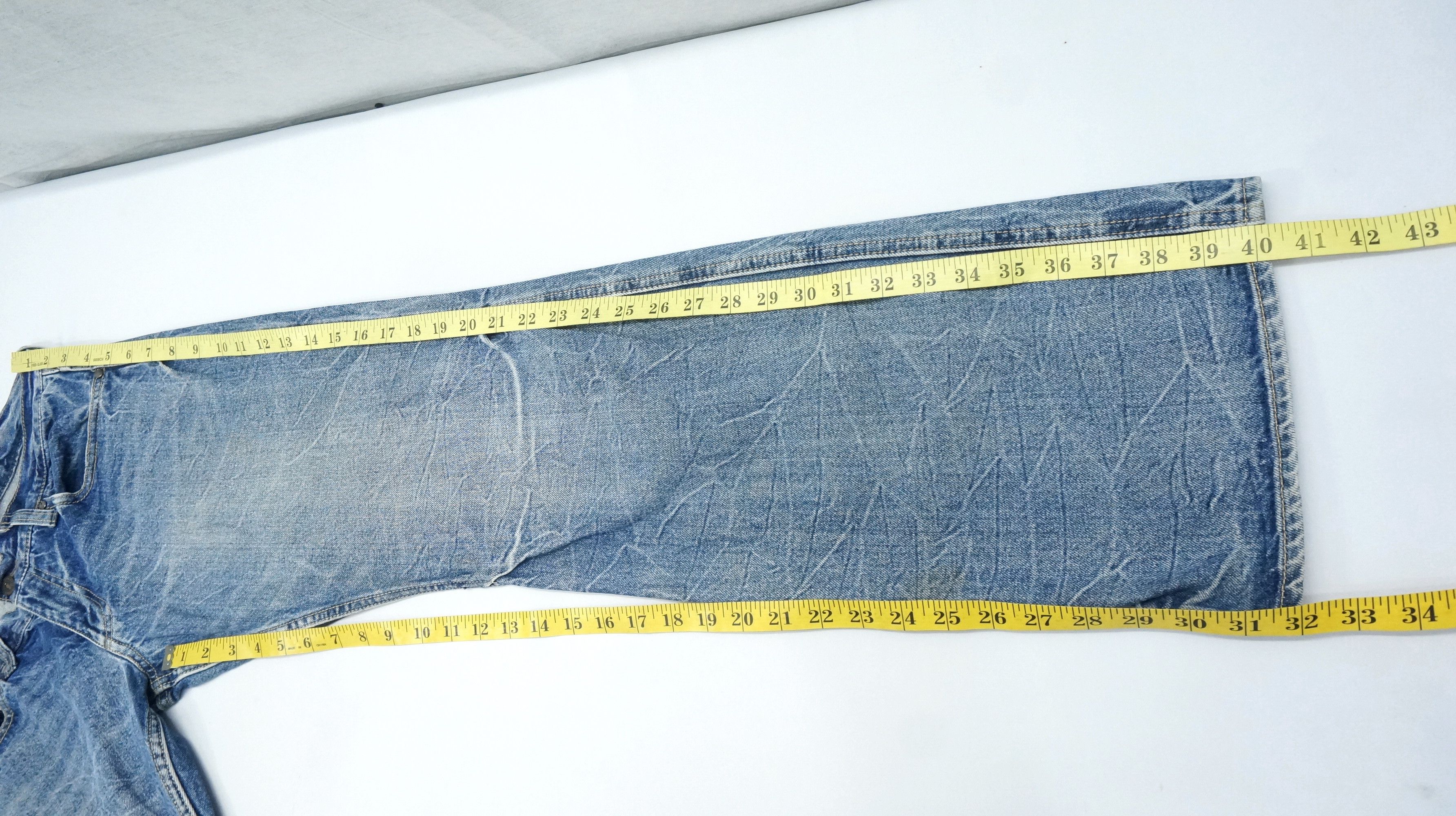 Japanese Brand VTG FLARE 🔥 JACK SERIKA Wings Printed Blue Jeans Size US 33 - 15 Thumbnail