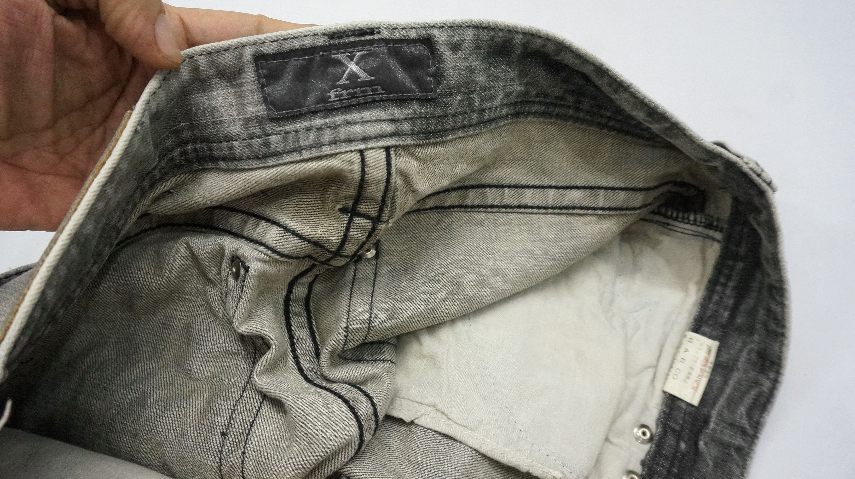 Japanese Brand 💀 XFRM 💀 Vintage Punk Distressed Acid Wash Skull Jeans Size US 29 - 21 Thumbnail