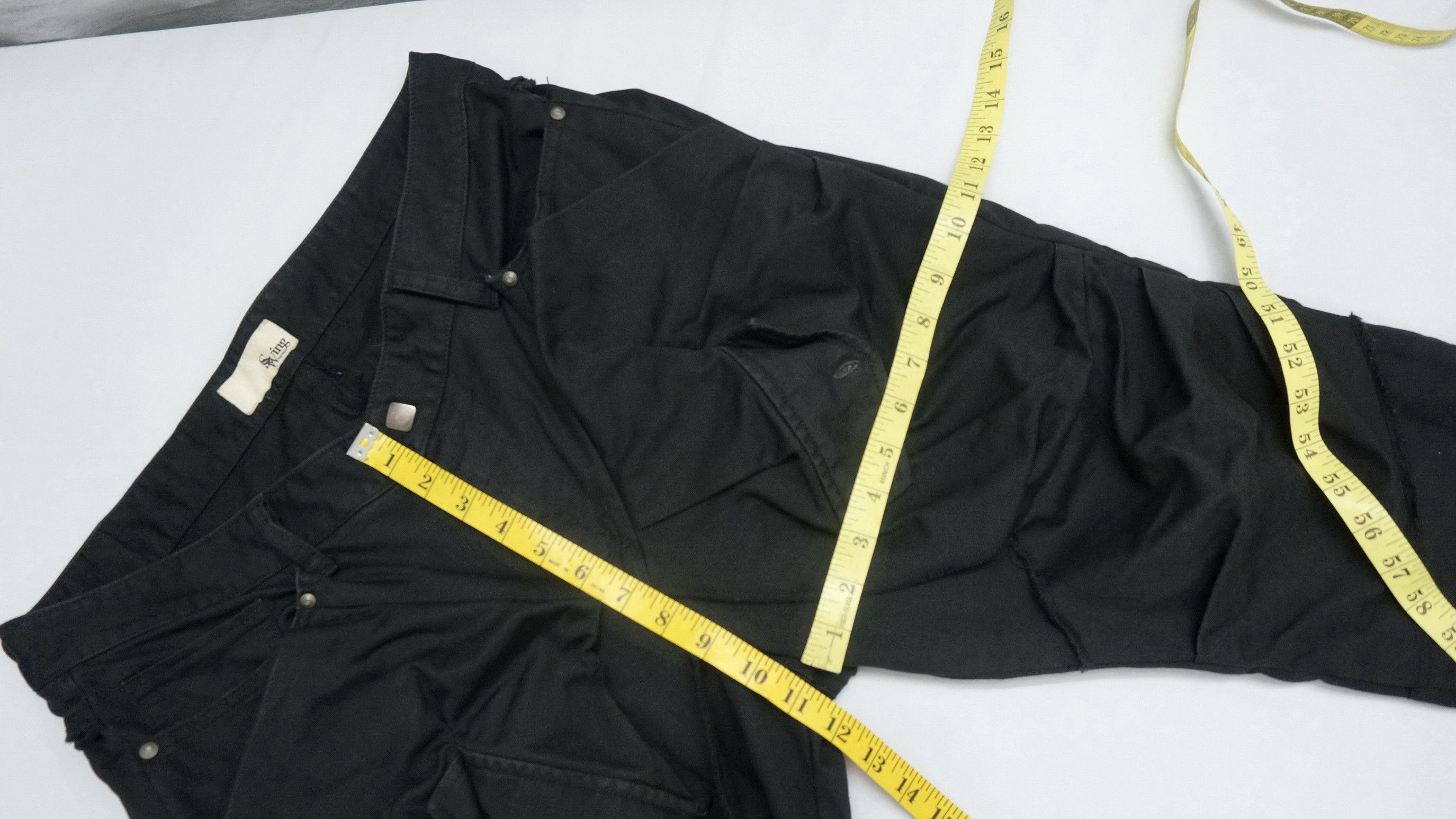 Japanese Brand Rare! Japanese Brand Double Thigh Worn Faded Black Pants Size US 34 / EU 50 - 16 Thumbnail