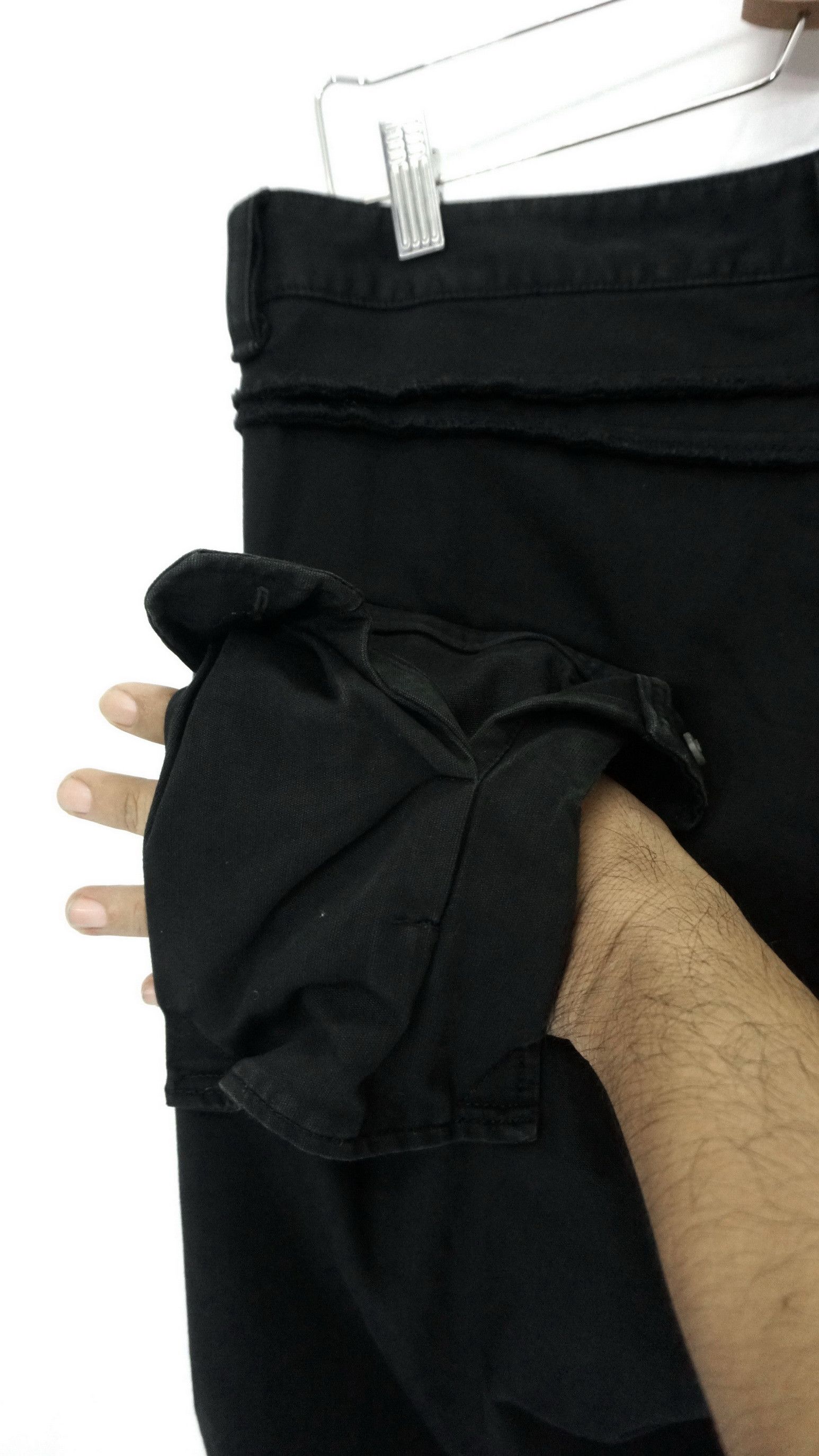 Japanese Brand Rare! Japanese Brand Double Thigh Worn Faded Black Pants Size US 34 / EU 50 - 13 Thumbnail