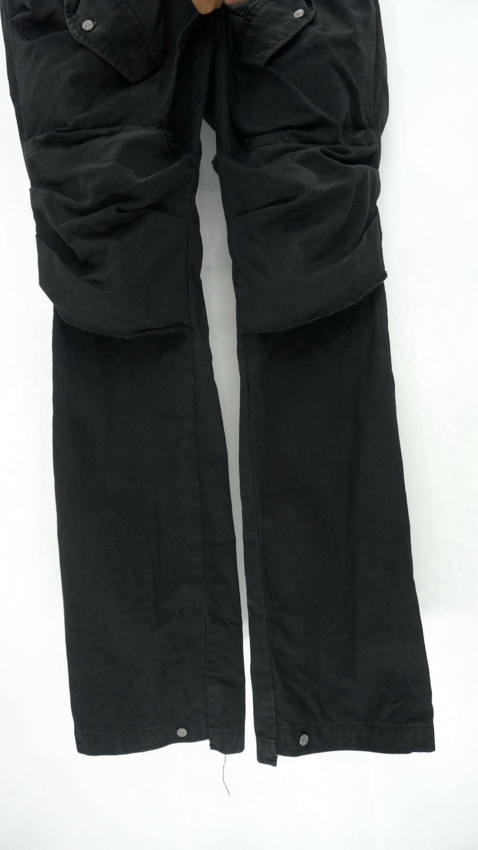 Japanese Brand Rare! Japanese Brand Double Thigh Worn Faded Black Pants Size US 34 / EU 50 - 7 Thumbnail