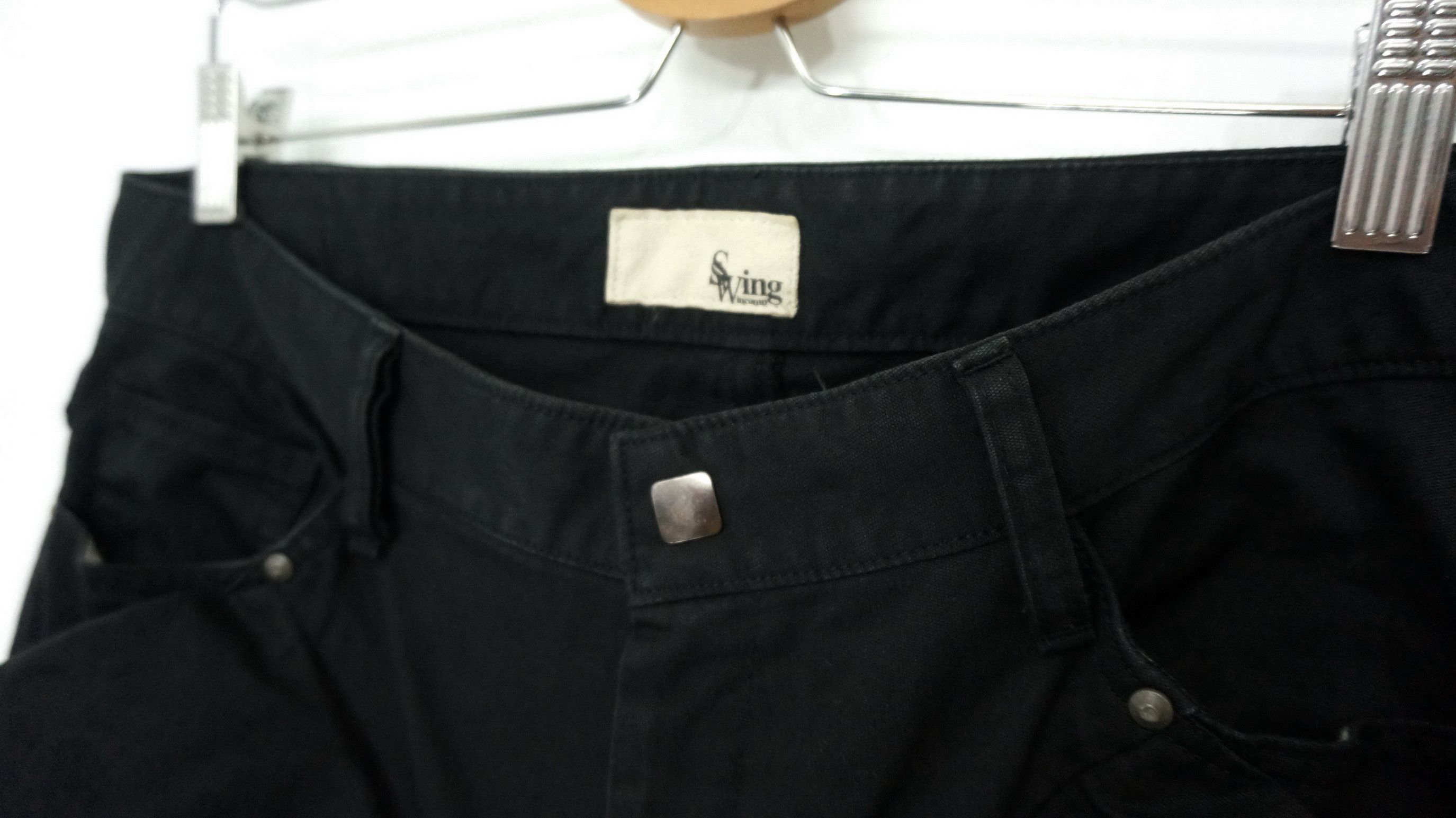 Japanese Brand Rare! Japanese Brand Double Thigh Worn Faded Black Pants Size US 34 / EU 50 - 10 Thumbnail