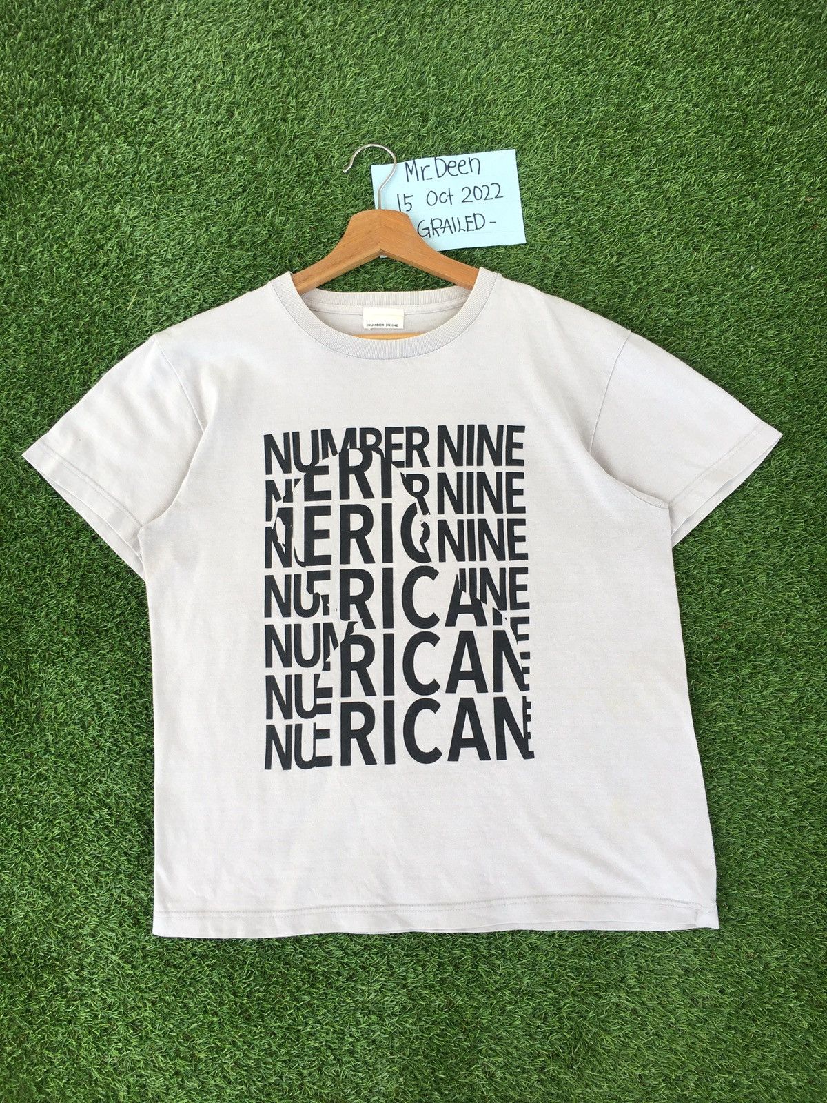 image of Number N Ine Vintage Number Nine Spellout Tshirt in Pale Brown, Men's (Size Medium)
