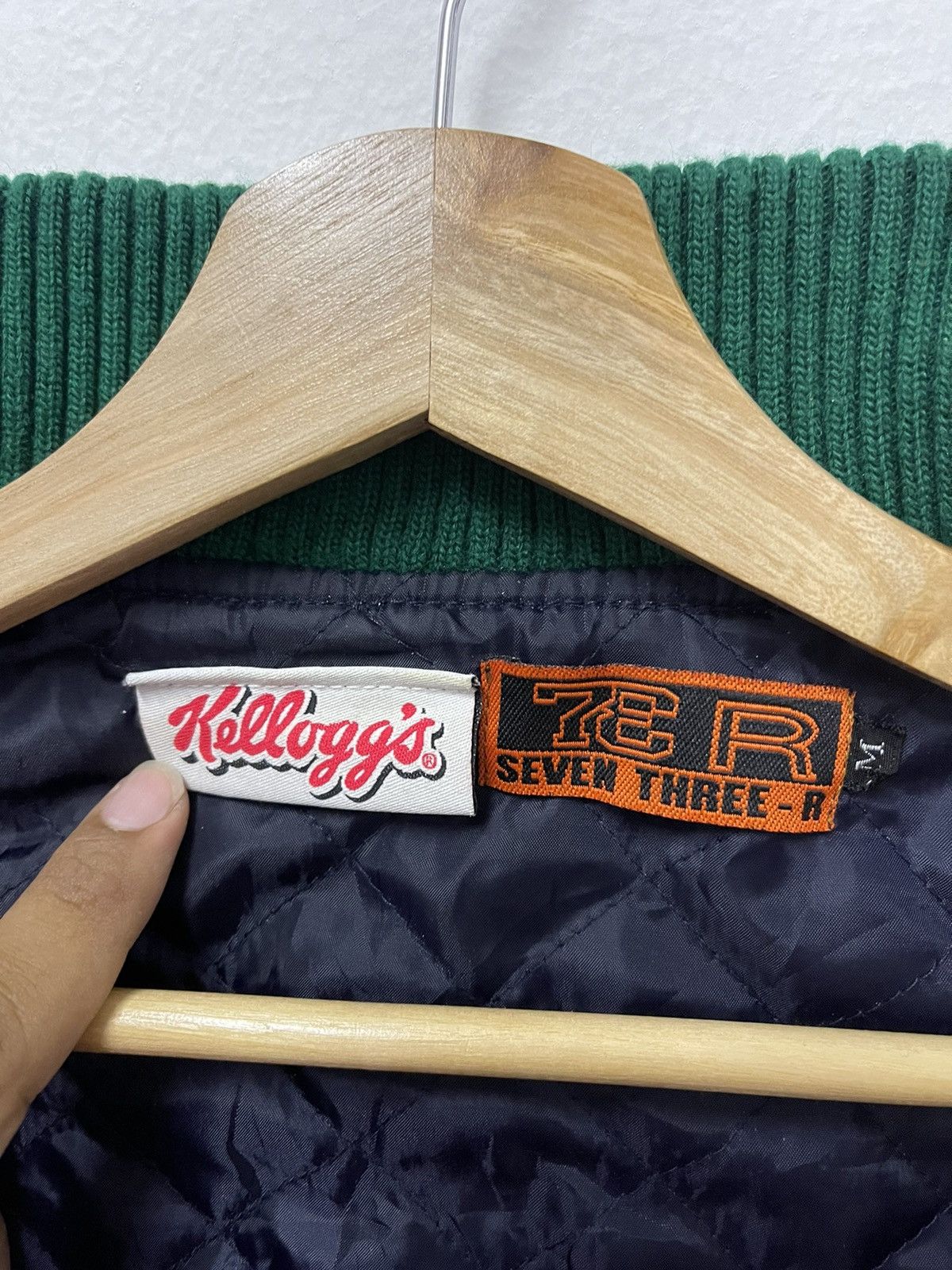 Japanese Brand × Vintage Vintage Kelloggs Numbering Sleeve Leather Varsity Jacket Size US M / EU 48-50 / 2 - 8 Thumbnail