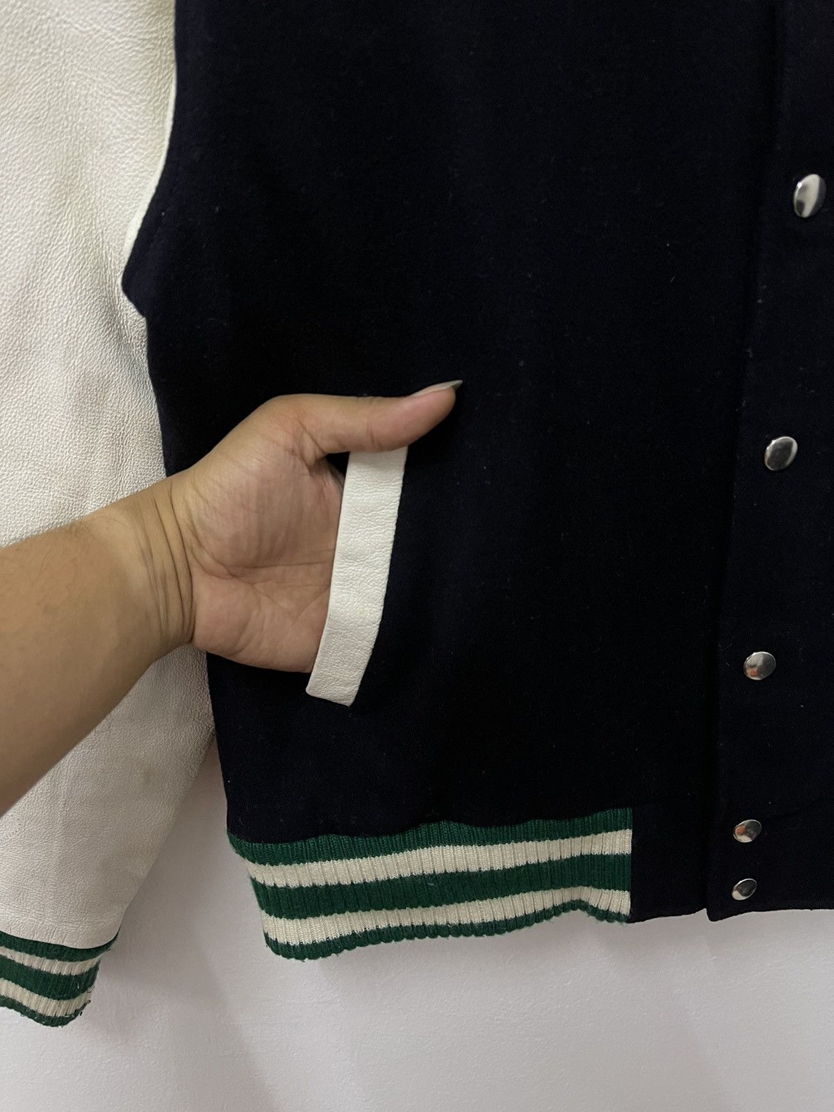 Japanese Brand × Vintage Vintage Kelloggs Numbering Sleeve Leather Varsity Jacket Size US M / EU 48-50 / 2 - 3 Thumbnail