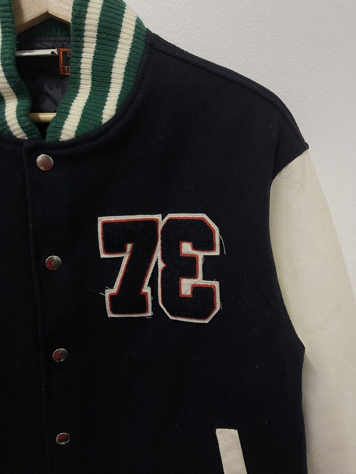 Japanese Brand × Vintage Vintage Kelloggs Numbering Sleeve Leather Varsity Jacket Size US M / EU 48-50 / 2 - 2 Thumbnail
