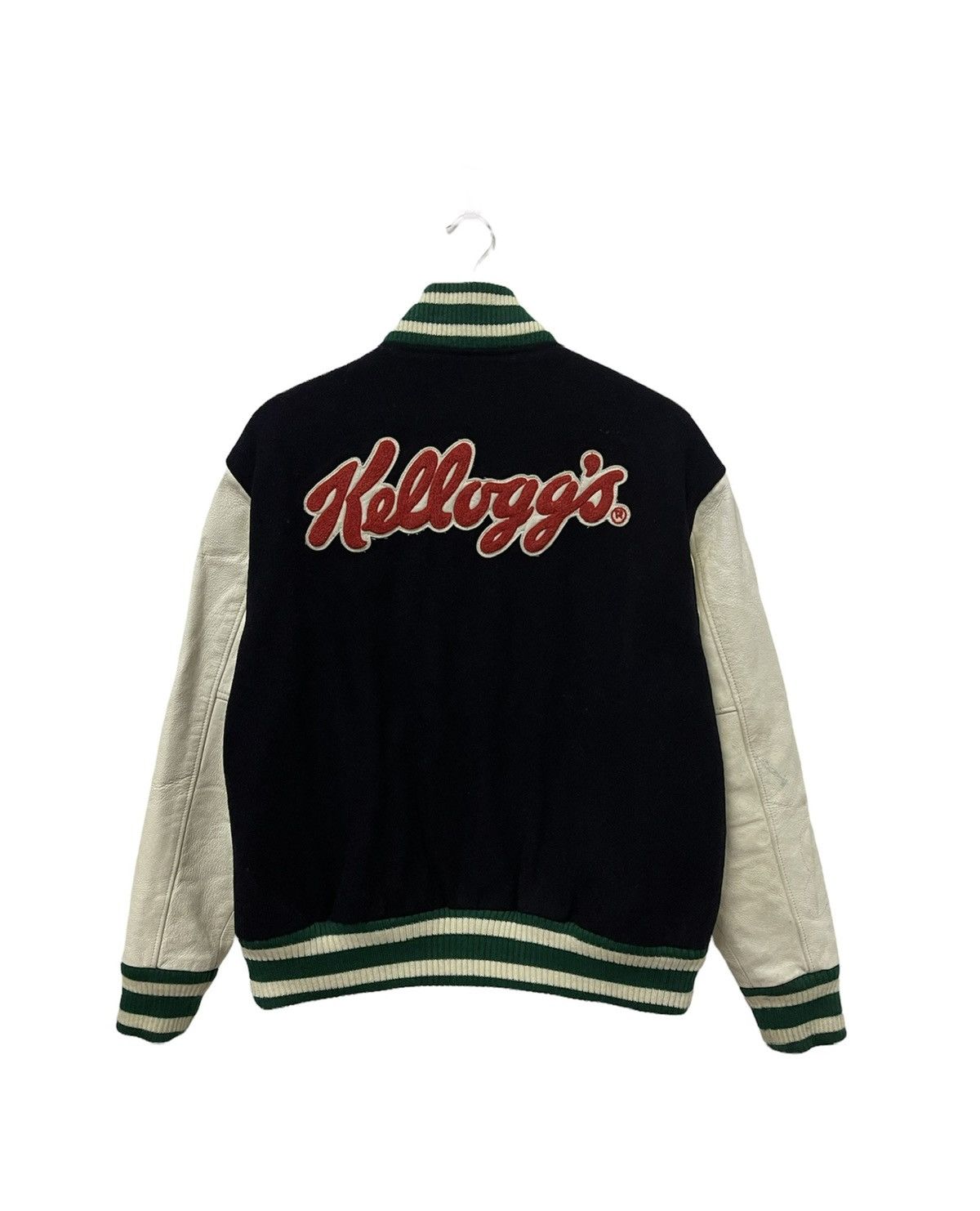 Japanese Brand × Vintage Vintage Kelloggs Numbering Sleeve Leather Varsity Jacket Size US M / EU 48-50 / 2 - 5 Thumbnail