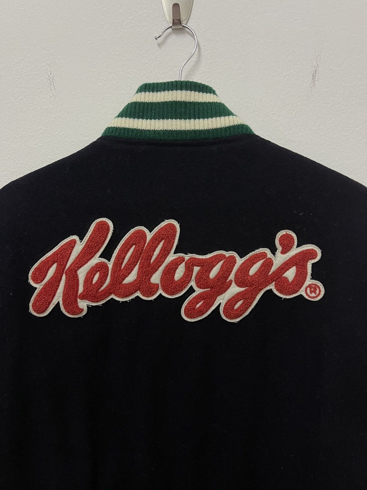 Japanese Brand × Vintage Vintage Kelloggs Numbering Sleeve Leather Varsity Jacket Size US M / EU 48-50 / 2 - 6 Thumbnail