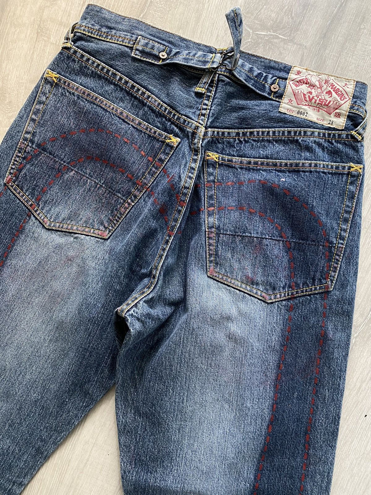 Evisu Evisu Water Margins vintage red daicock jeans big logo Size US 28 / EU 44 - 2 Thumbnail