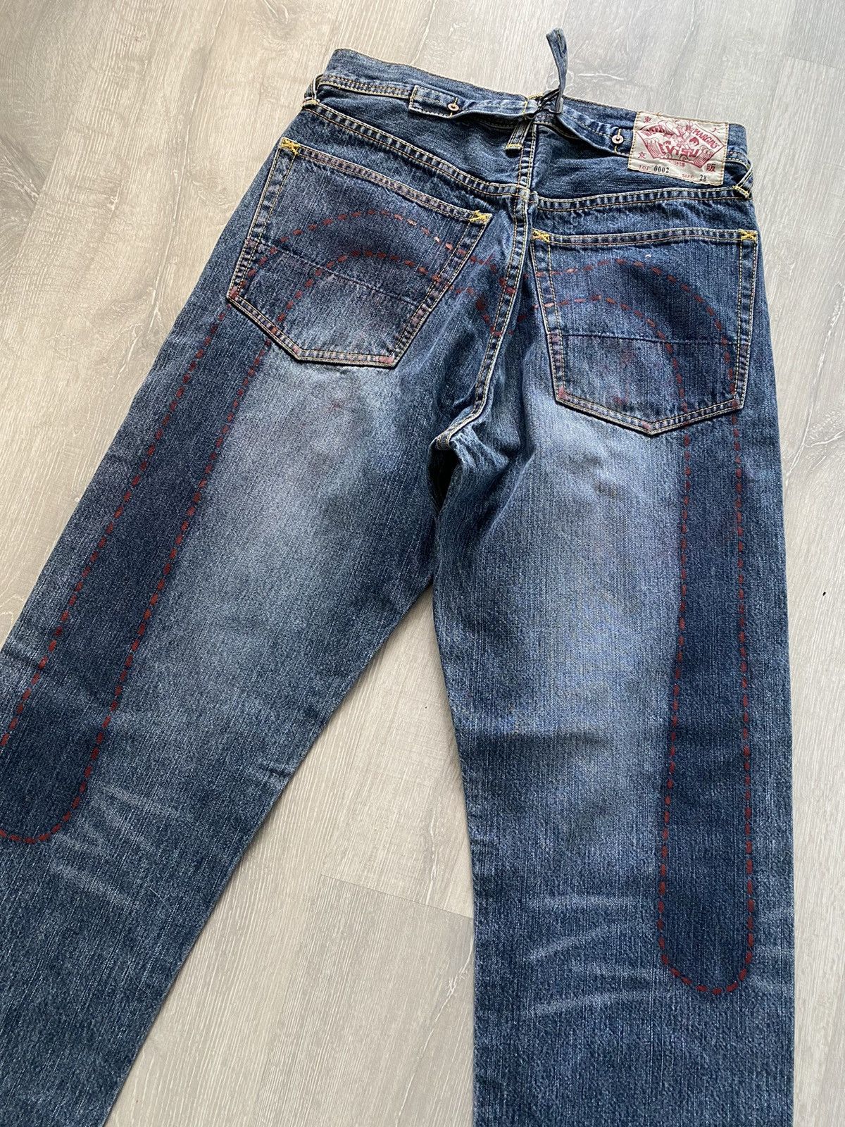Evisu Evisu Water Margins vintage red daicock jeans big logo Size US 28 / EU 44 - 3 Thumbnail