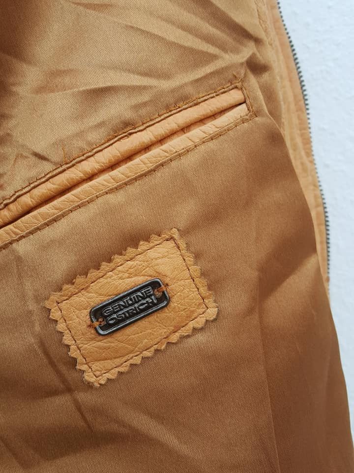 Giani Bernini BERNINI Beverly Hills Ostrich Genuine Leather Bomber Jacket Size US L / EU 52-54 / 3 - 22 Thumbnail