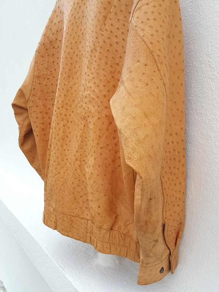 Giani Bernini BERNINI Beverly Hills Ostrich Genuine Leather Bomber Jacket Size US L / EU 52-54 / 3 - 16 Thumbnail