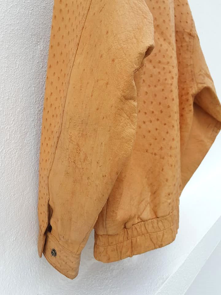 Giani Bernini BERNINI Beverly Hills Ostrich Genuine Leather Bomber Jacket Size US L / EU 52-54 / 3 - 15 Thumbnail